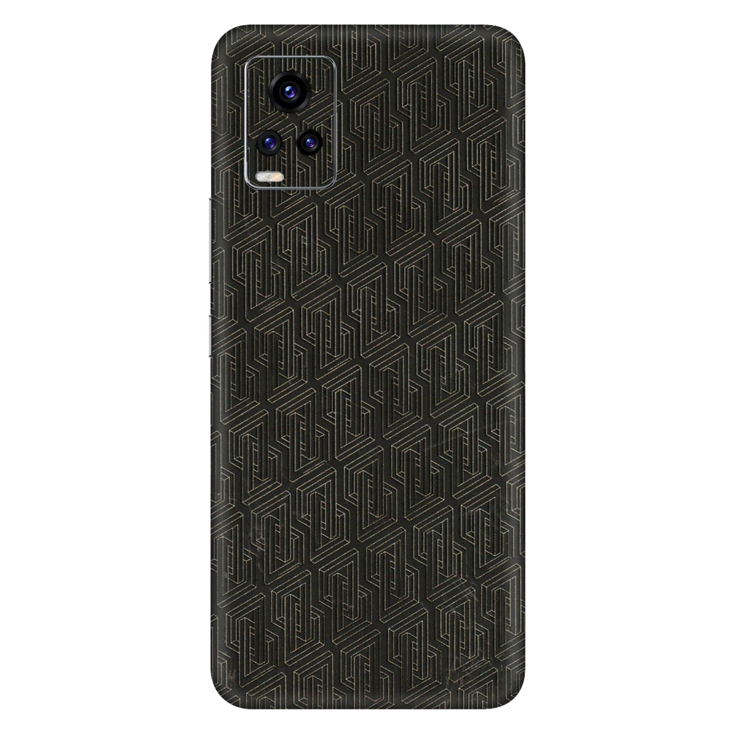 VIVO Z/V/X/T/U/S Series Phone Skins (All Models) - Black Abstract Pattern - 3D Embossed Finish (L-117) Vivo V20