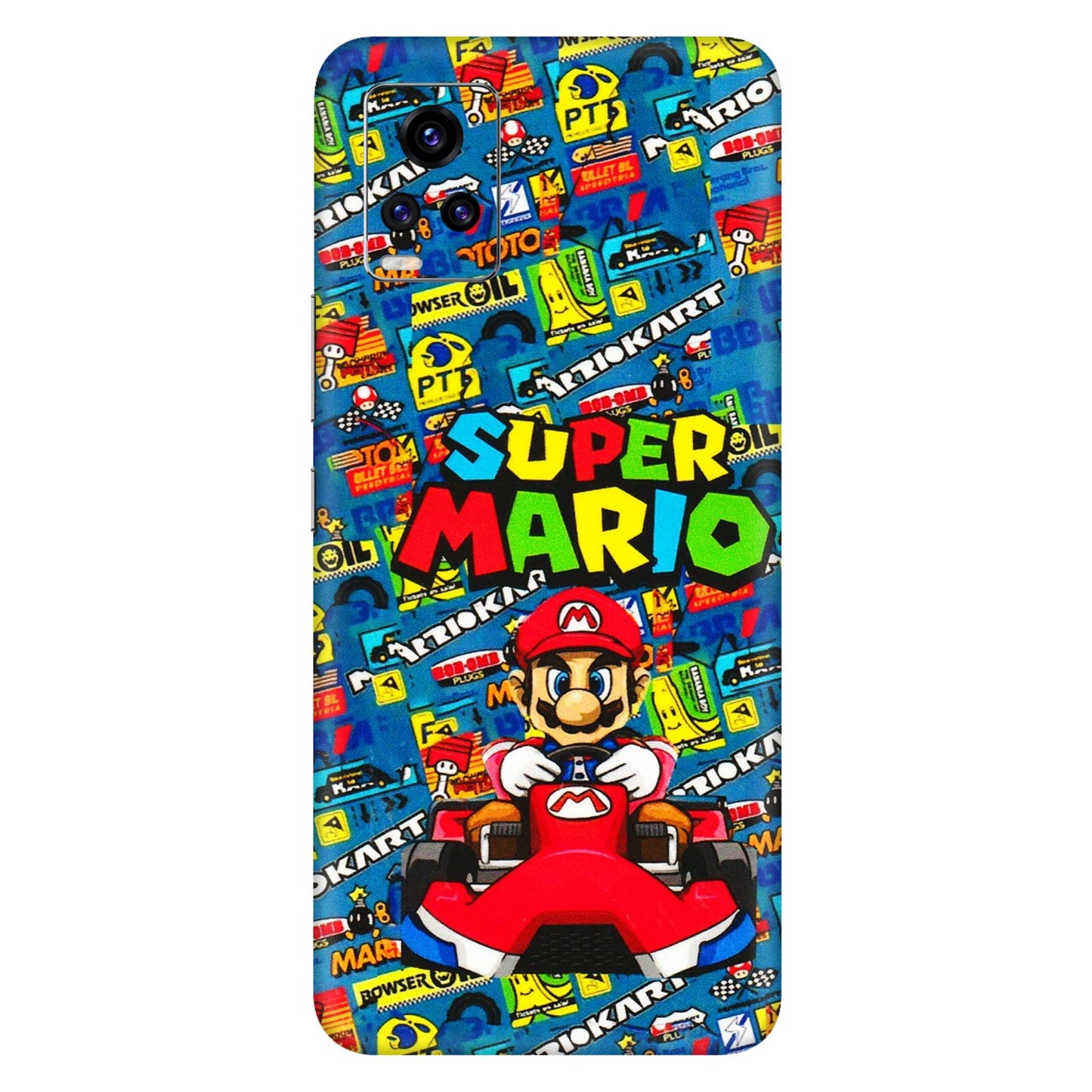 VIVO Z/V/X/T/U/S Series Phone Skins (All Models) - Super Mario Kart - 3D Embossed Finish (L-140) Vivo V20