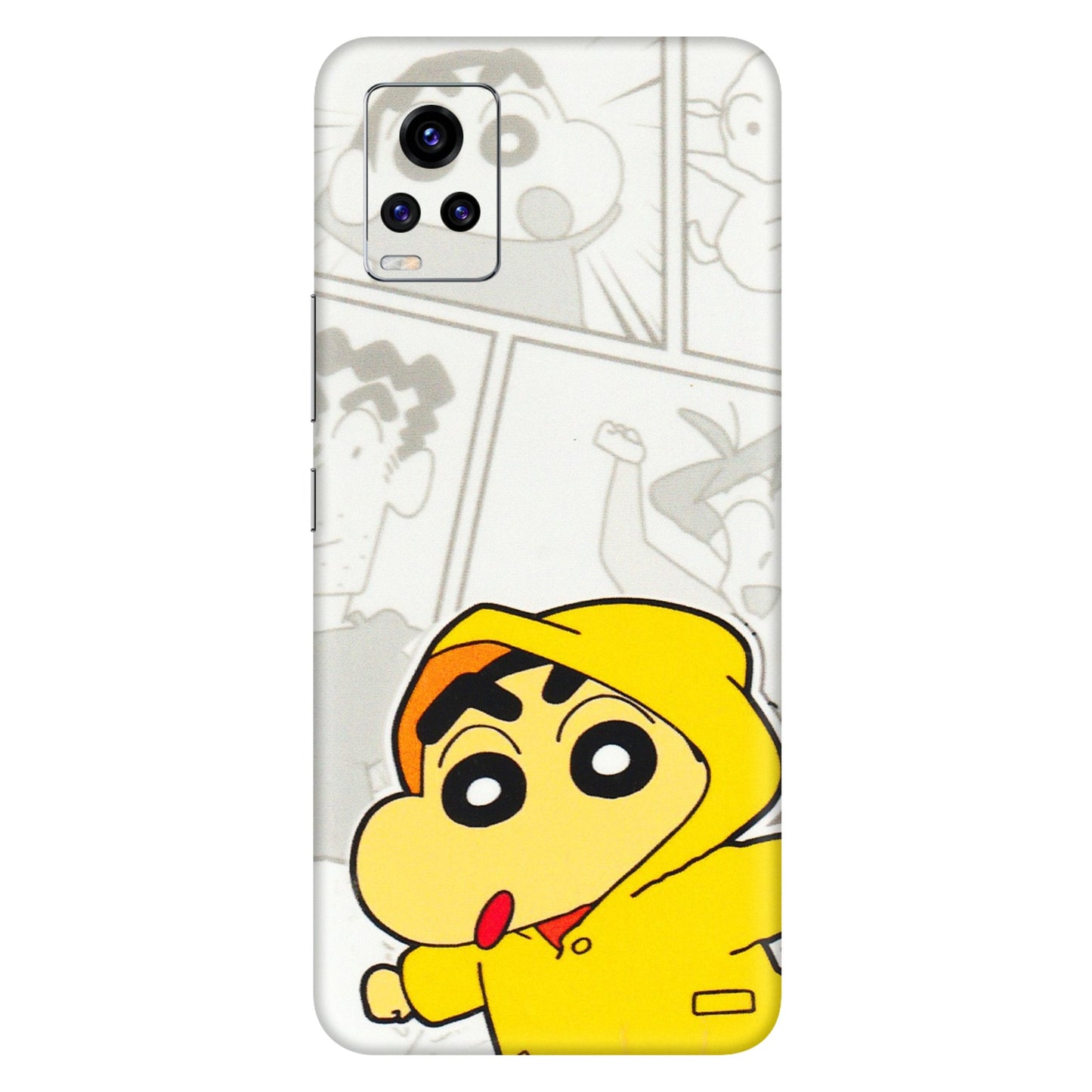 VIVO Z/V/X/T/U/S Series Phone Skins (All Models) - Yellow Shinchan Comic - 3D Embossed Finish (L-246) Vivo V20