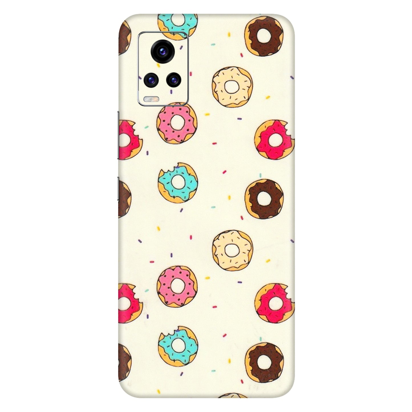 VIVO Z/V/X/T/U/S Series Phone Skins (All Models) - Mini Donuts Doodle Art - 3D Embossed Finish (L-122) Vivo V20 Pro