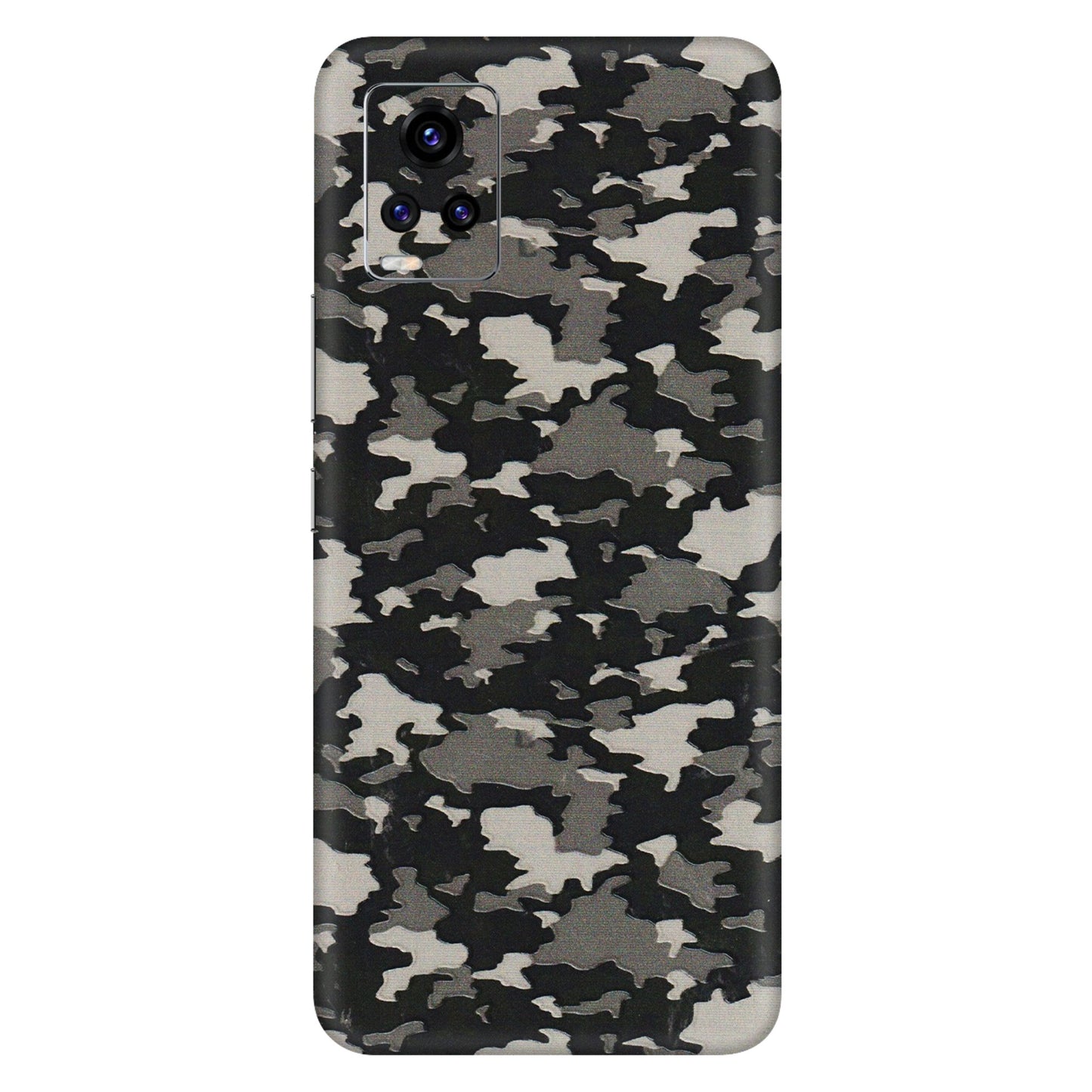 VIVO Z/V/X/T/U/S Series Phone Skins (All Models) - Black/Grey Camoflaunge - 3D Embossed Finish (L-142) Vivo V20 Pro