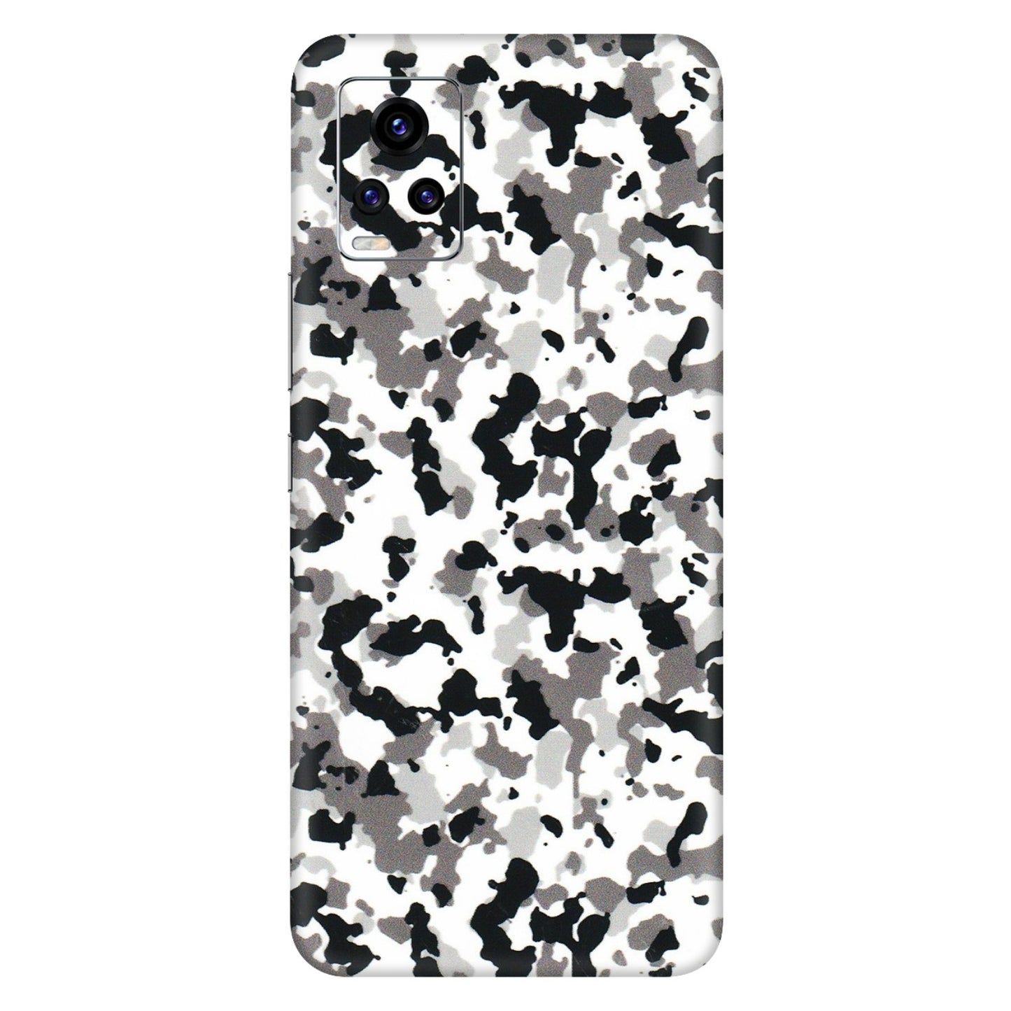 VIVO Z/V/X/T/U/S Series Phone Skins (All Models) - White Black Camouflage - 3D Embossed Finish (L-18) Vivo V20 Pro