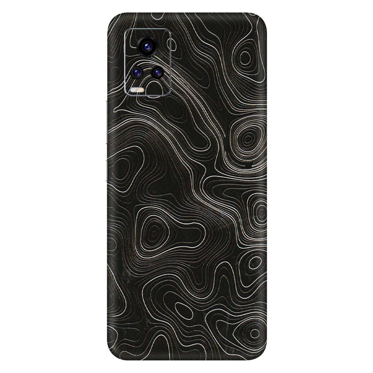 VIVO Z/V/X/T/U/S Series Phone Skins (All Models) - Black Swirl - 3D Embossed Finish (L-196) Vivo V20 Pro