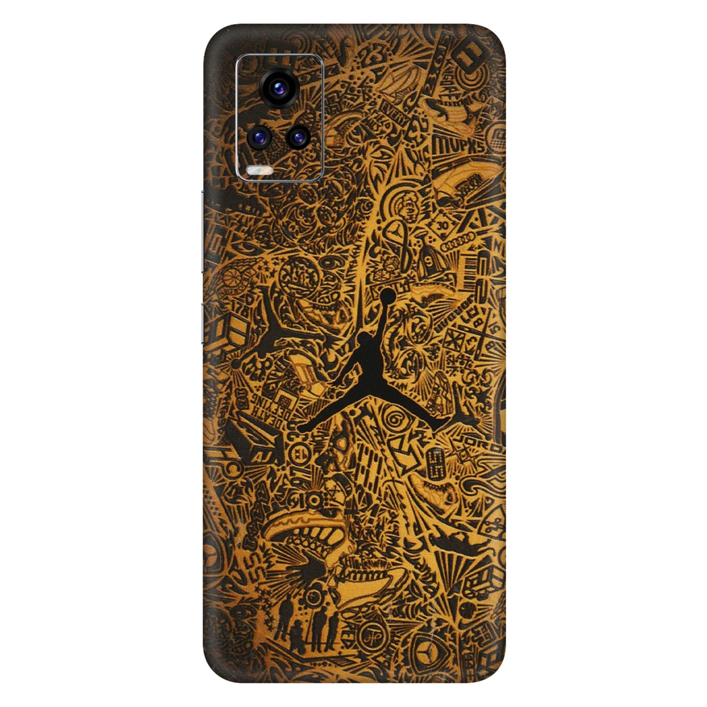 VIVO Z/V/X/T/U/S Series Phone Skins (All Models) - Premium Gold Basketball Player - 3D Embossed Finish (L-236) Vivo V20 Pro