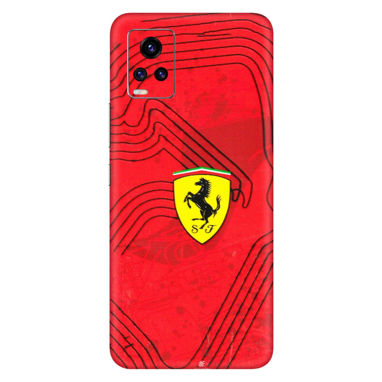 VIVO Z/V/X/T/U/S Series Phone Skins (All Models) - Red Ferrari Logo Stylish - 3D Embossed Finish (L-238) Vivo V20 Pro