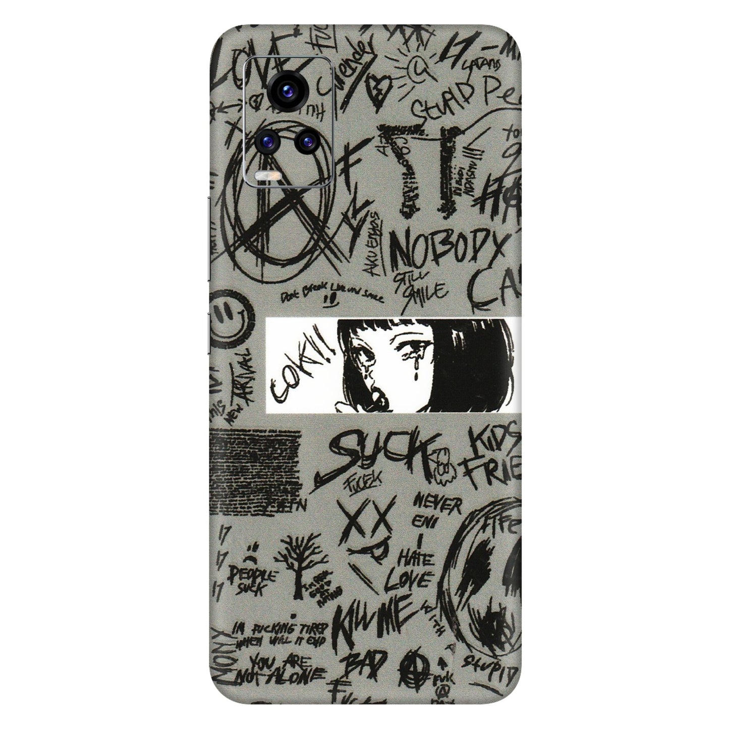 VIVO Z/V/X/T/U/S Series Phone Skins (All Models) - Never Have Love Anime - 3D Embossed Finish (L-260) Vivo V20 Pro