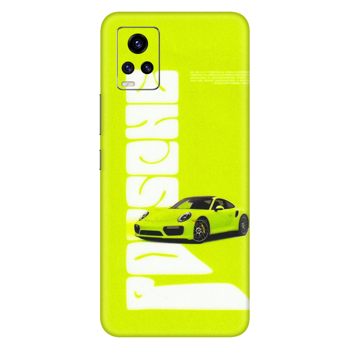 VIVO Z/V/X/T/U/S Series Phone Skins (All Models) - Lime Green Porche - 3D Embossed Finish (L-30) Vivo V20 Pro