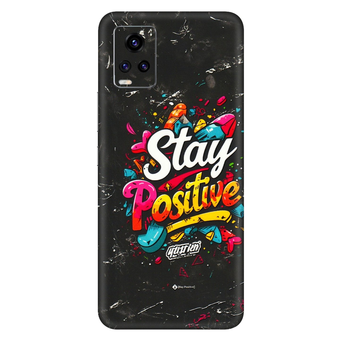 VIVO Z/V/X/T/U/S Series Phone Skins (All Models) - Stay Positive Black - 3D Embossed Finish (L-31) Vivo V20 Pro