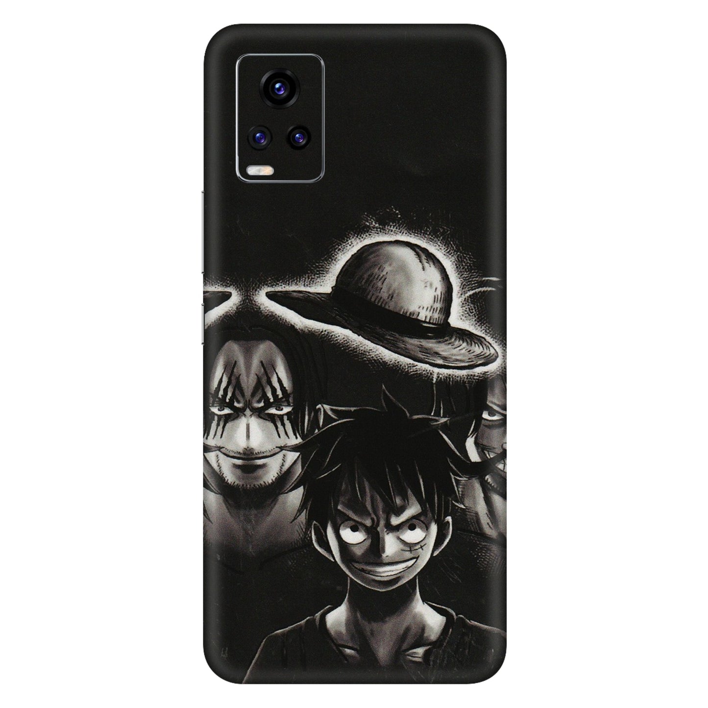 VIVO Z/V/X/T/U/S Series Phone Skins (All Models) - Black Luffy Hat - 3D Embossed Finish (L-57) Vivo V20 Pro