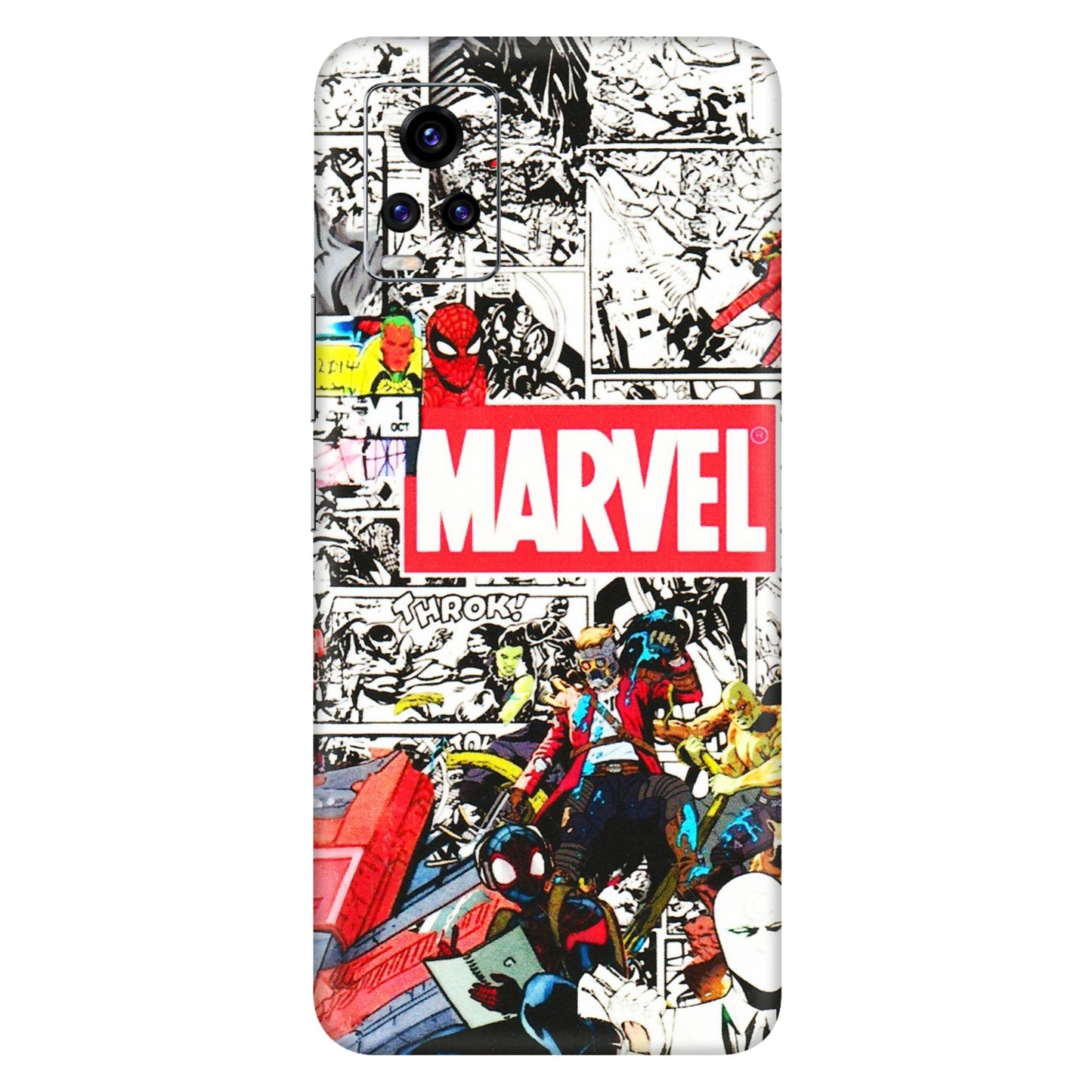 VIVO Z/V/X/T/U/S Series Phone Skins (All Models) - Marvel Colorful Comic - 3D Embossed Finish (L-64) Vivo V20 Pro