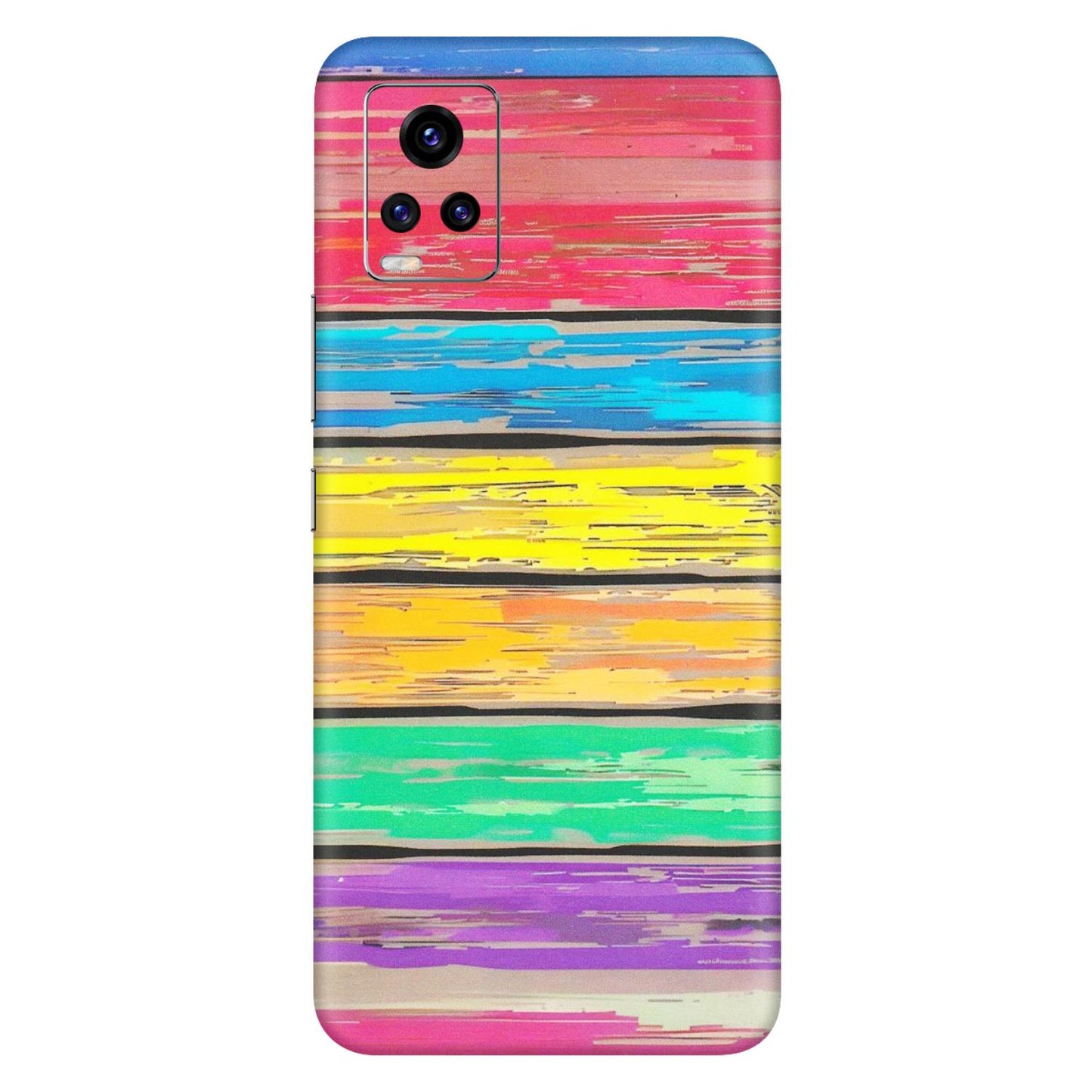 VIVO Z/V/X/T/U/S Series Phone Skins (All Models) - Multi Colour Wooden Wall - Matte Finish (M-96) Vivo V20 Pro