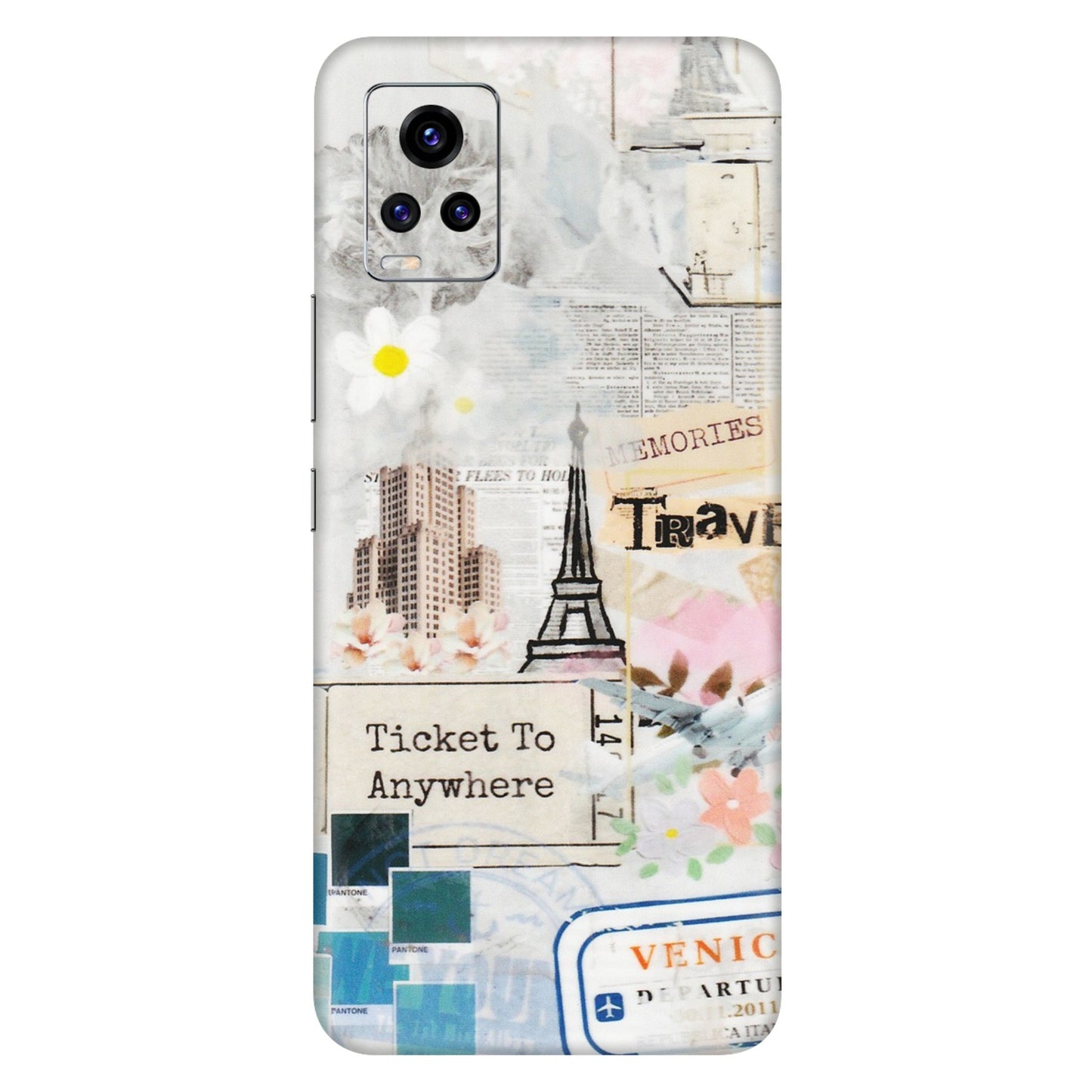 VIVO Z/V/X/T/U/S Series Phone Skins (All Models) - Travel Memories - Transparent Finish (T-09) Vivo V20 Pro