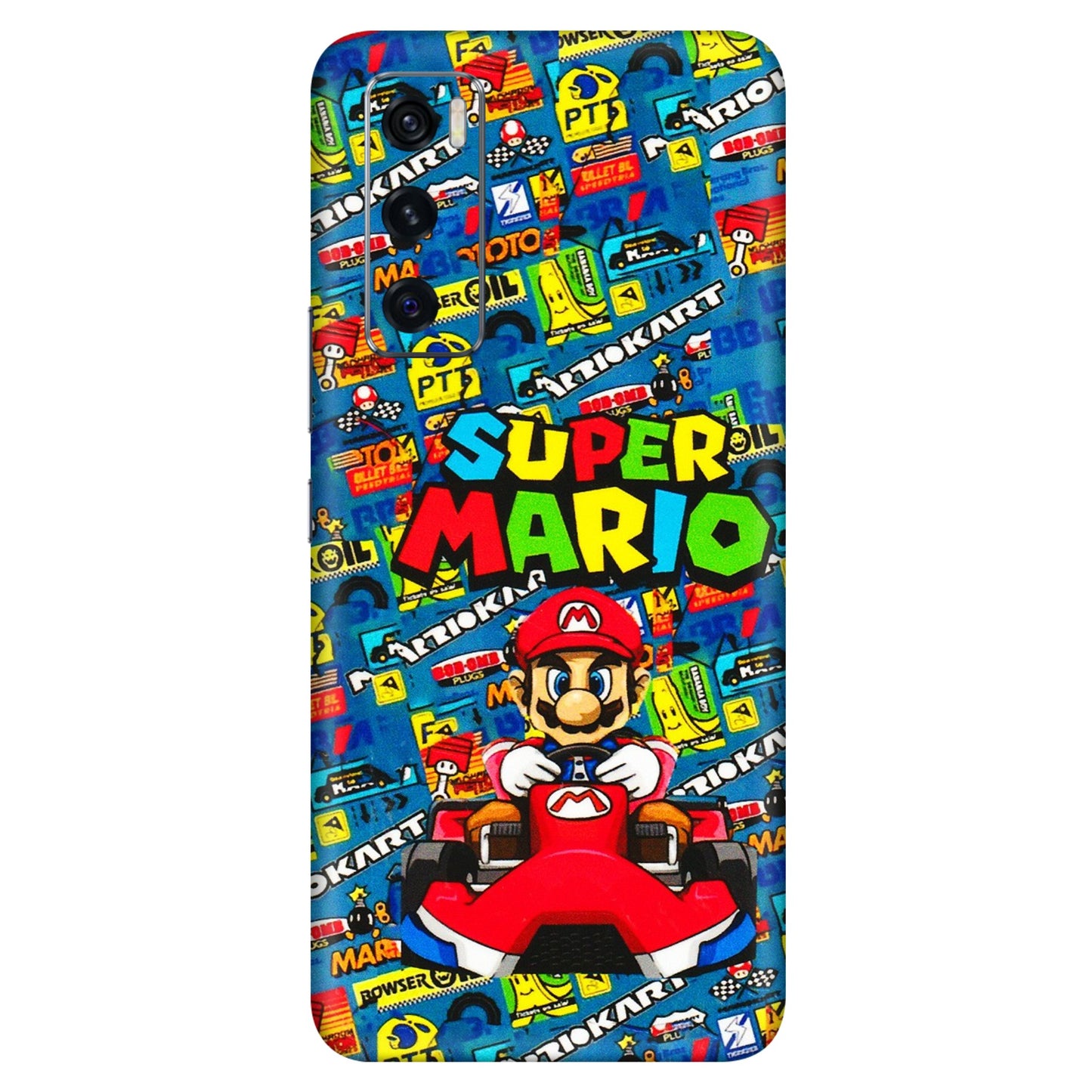 VIVO Z/V/X/T/U/S Series Phone Skins (All Models) - Super Mario Kart - 3D Embossed Finish (L-140) Vivo V20 SE