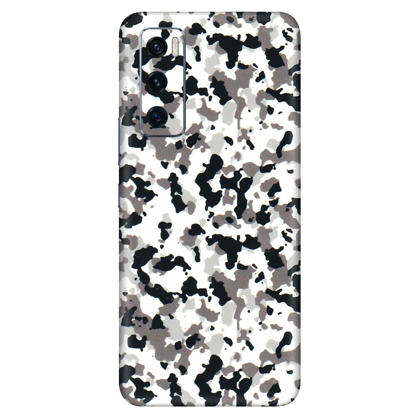 VIVO Z/V/X/T/U/S Series Phone Skins (All Models) - White Black Camouflage - 3D Embossed Finish (L-18) Vivo V20 SE