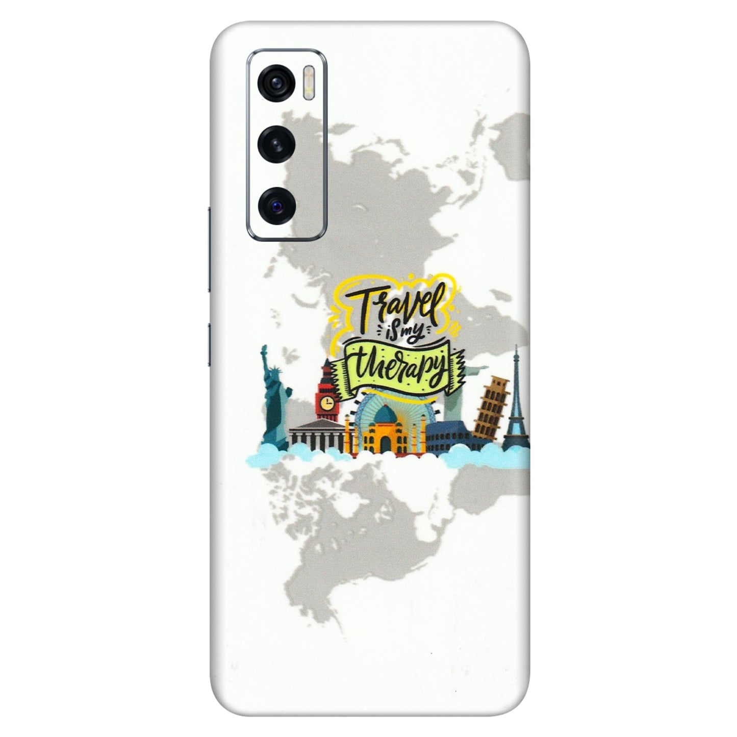 VIVO Z/V/X/T/U/S Series Phone Skins (All Models) - Travel Therapy - 3D Embossed Finish (L-199) Vivo V20 SE