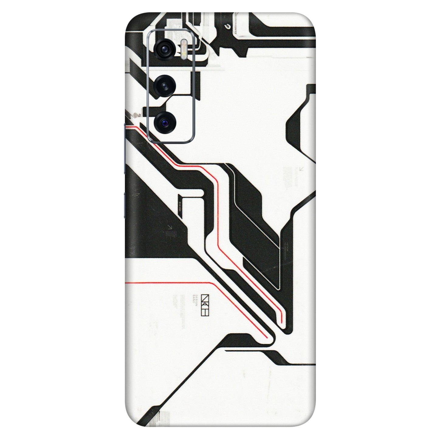VIVO Z/V/X/T/U/S Series Phone Skins (All Models) - White Techy Logo - 3D Embossed Finish (L-312) Vivo V20 SE