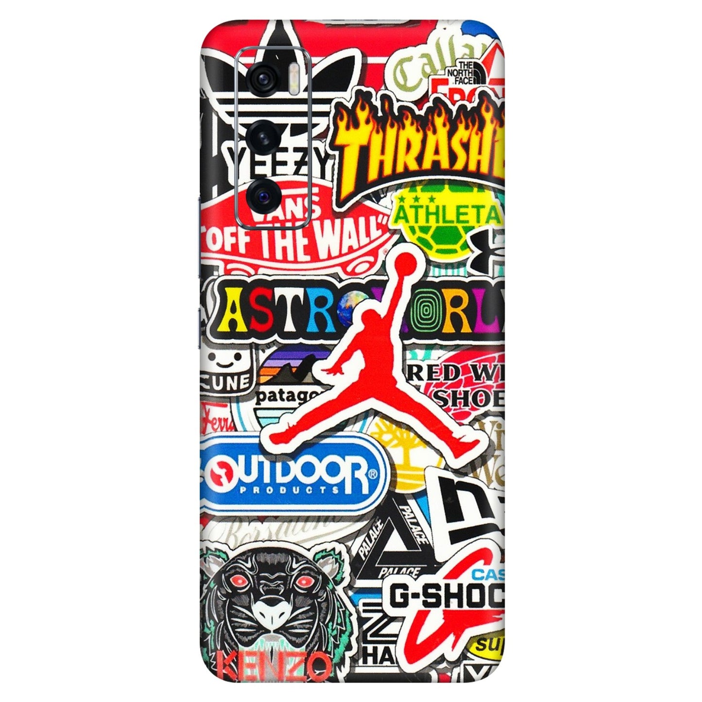VIVO Z/V/X/T/U/S Series Phone Skins (All Models) - Multi Brands Sticker Graffiti - 3D Embossed Finish (L-37) Vivo V20 SE
