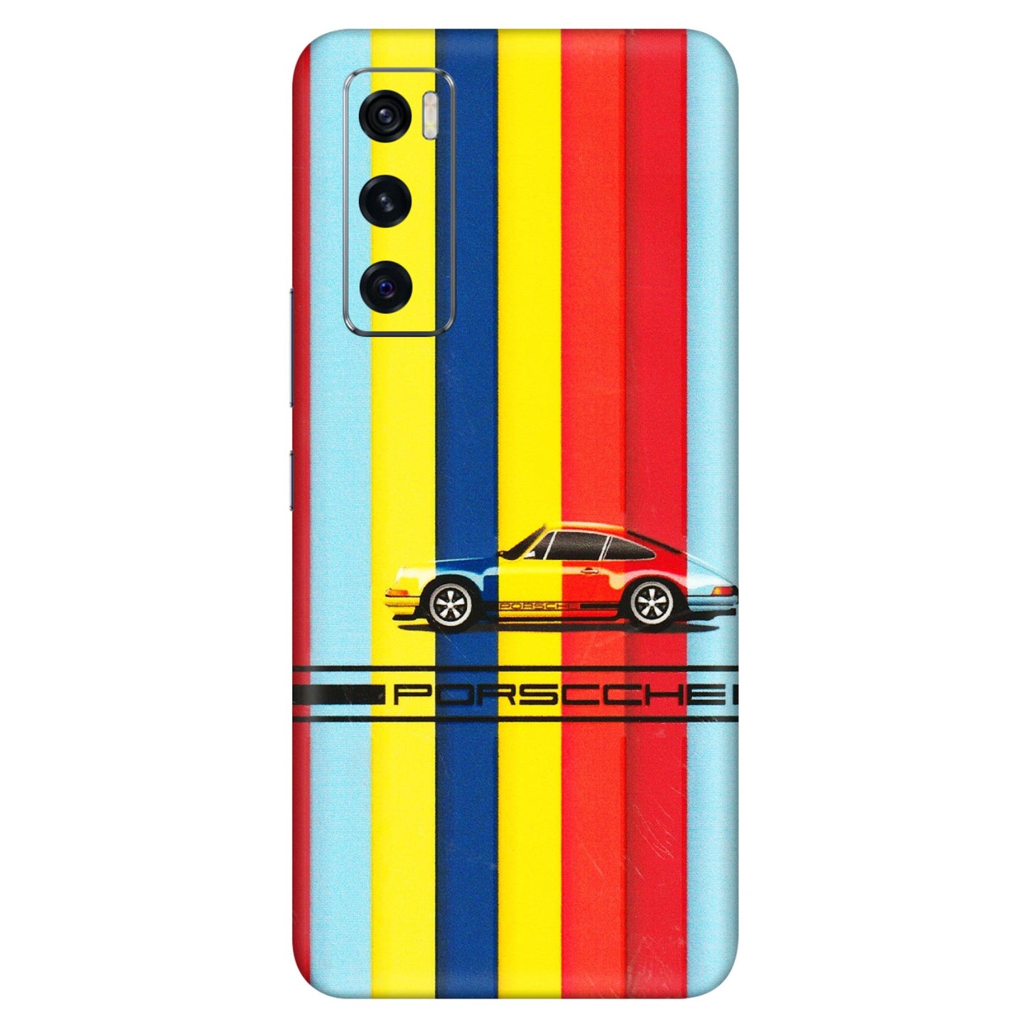 VIVO Z/V/X/T/U/S Series Phone Skins (All Models) - Multicolour Porche - 3D Embossed Finish (L-39) Vivo V20 SE