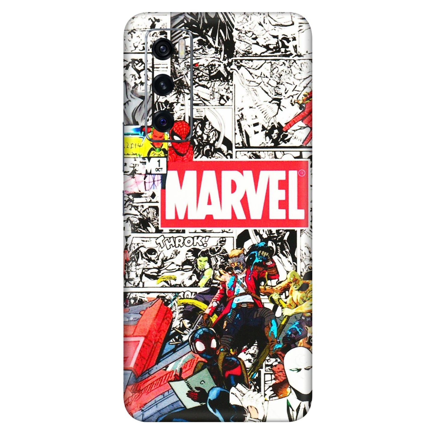 VIVO Z/V/X/T/U/S Series Phone Skins (All Models) - Marvel Colorful Comic - 3D Embossed Finish (L-64) Vivo V20 SE
