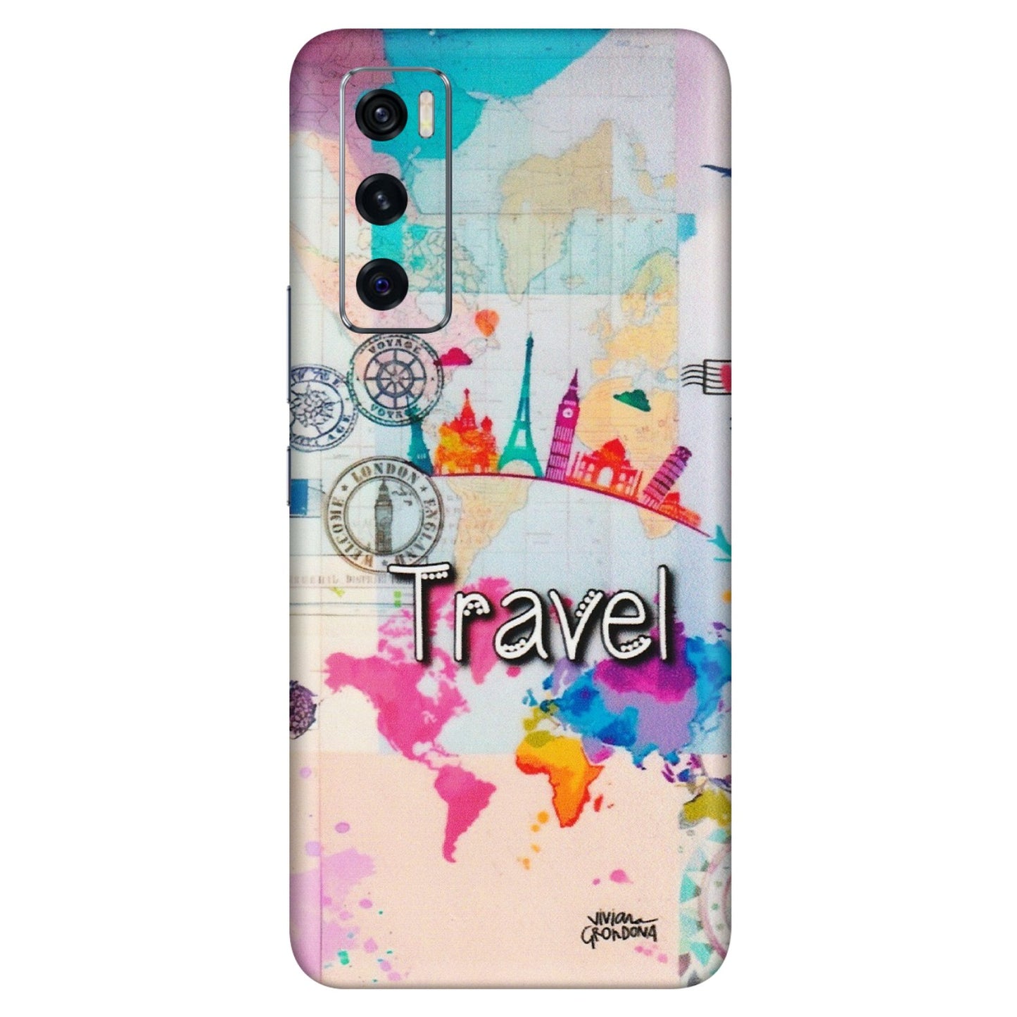 VIVO Z/V/X/T/U/S Series Phone Skins (All Models) - Travel The Wonders - Matte Finish (M-108) Vivo V20 SE