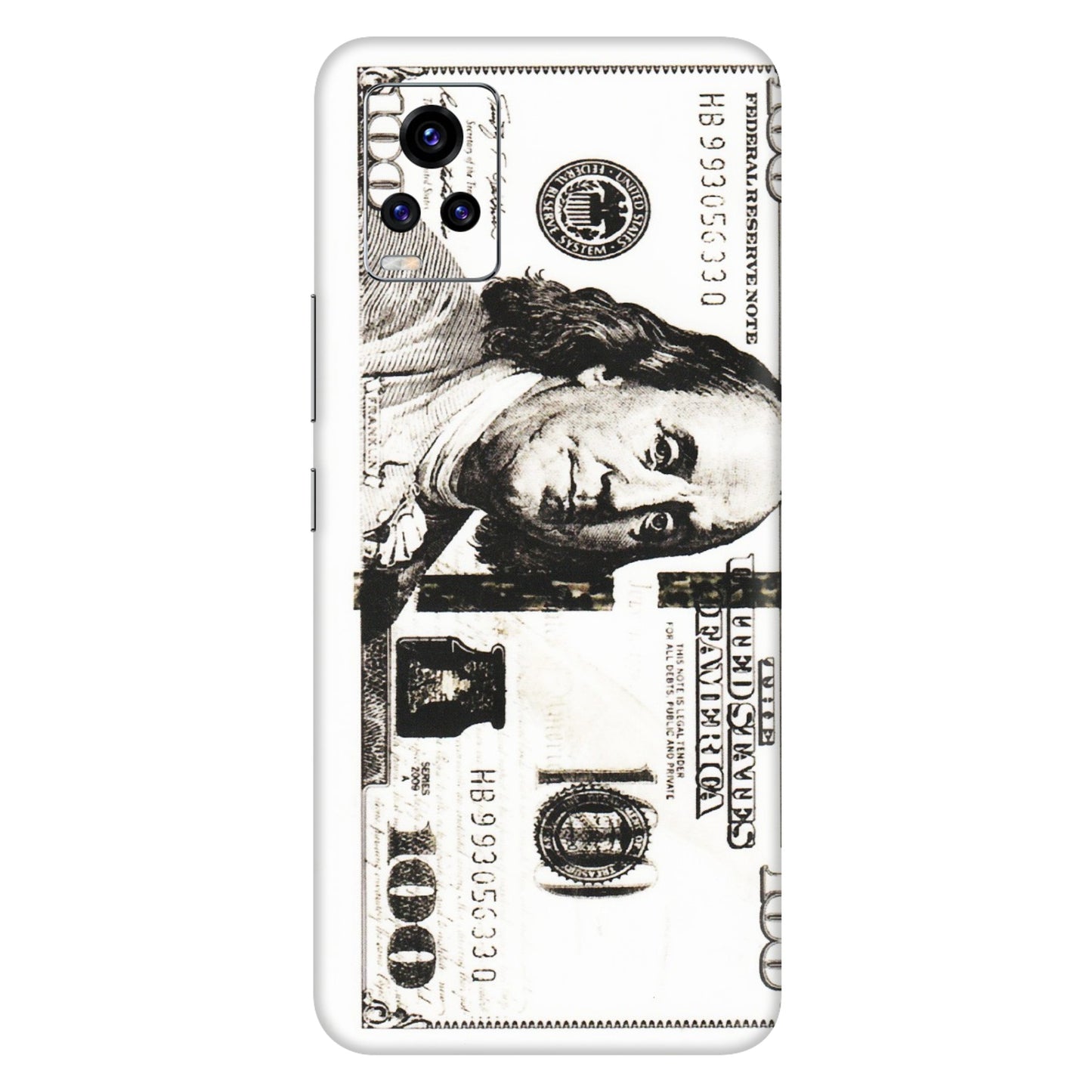 VIVO Z/V/X/T/U/S Series Phone Skins (All Models) - 100 Dollar Currency - Transparent Finish (T-01) Vivo V20