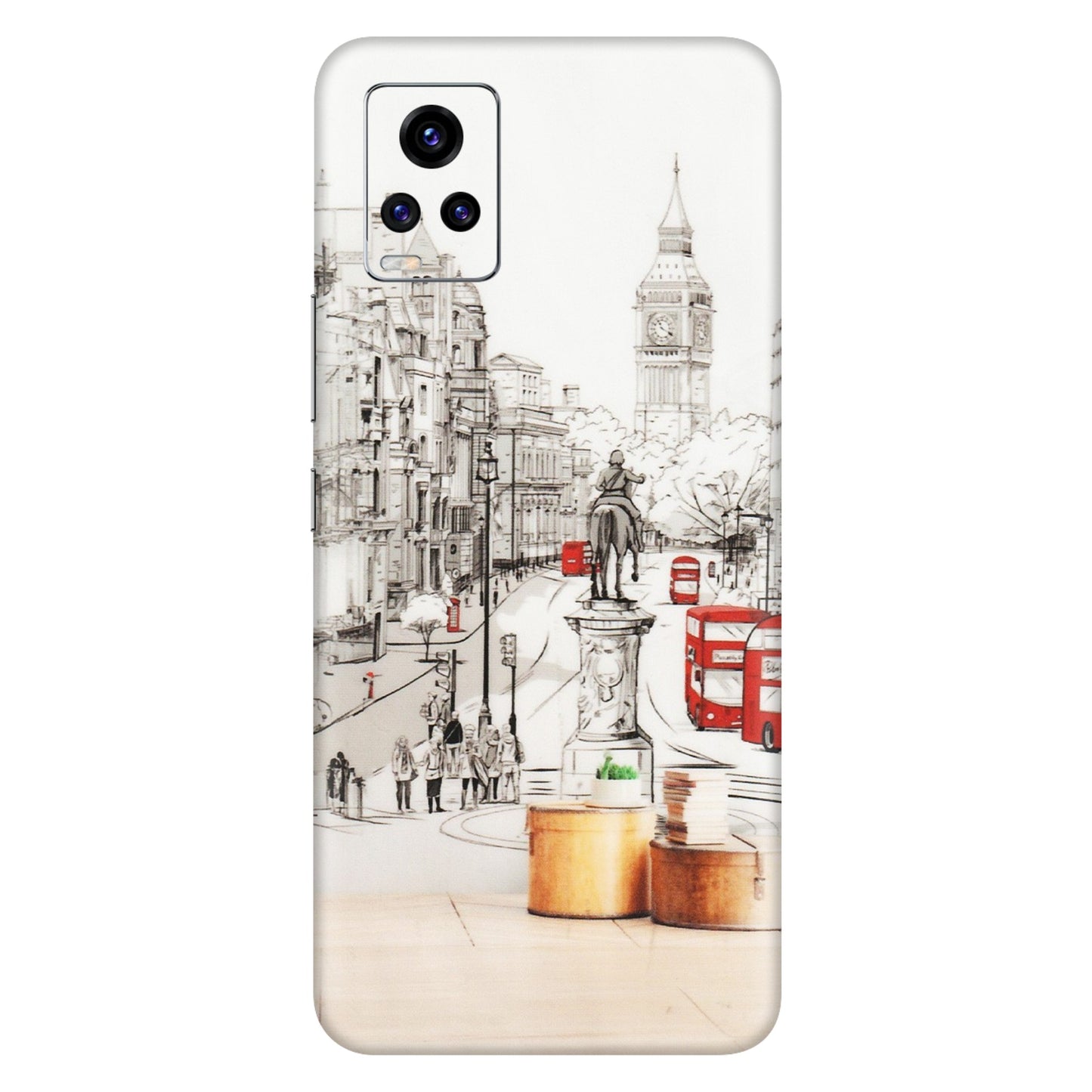 VIVO Z/V/X/T/U/S Series Phone Skins (All Models) - London Street - Transparent Finish (T-02) Vivo V20