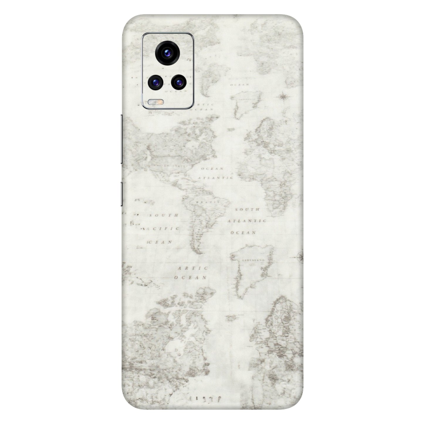 VIVO Z/V/X/T/U/S Series Phone Skins (All Models) - World Travel Map - Transparent Finish (T-04) Vivo V20