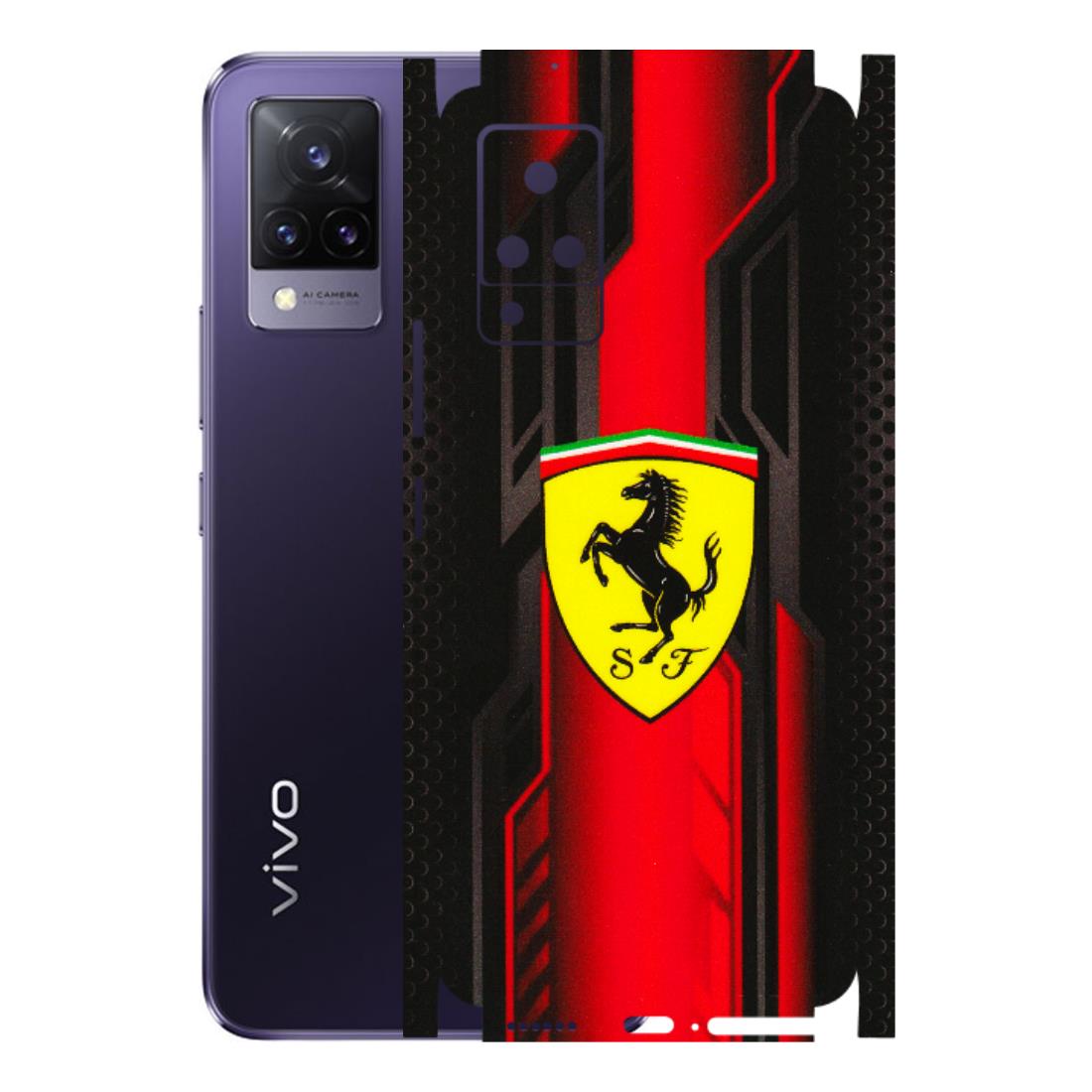 VIVO Z/V/X/T/U/S Series Phone Skins (All Models) - Black Ferrari Logo - 3D Embossed Finish (L-253) Vivo V21