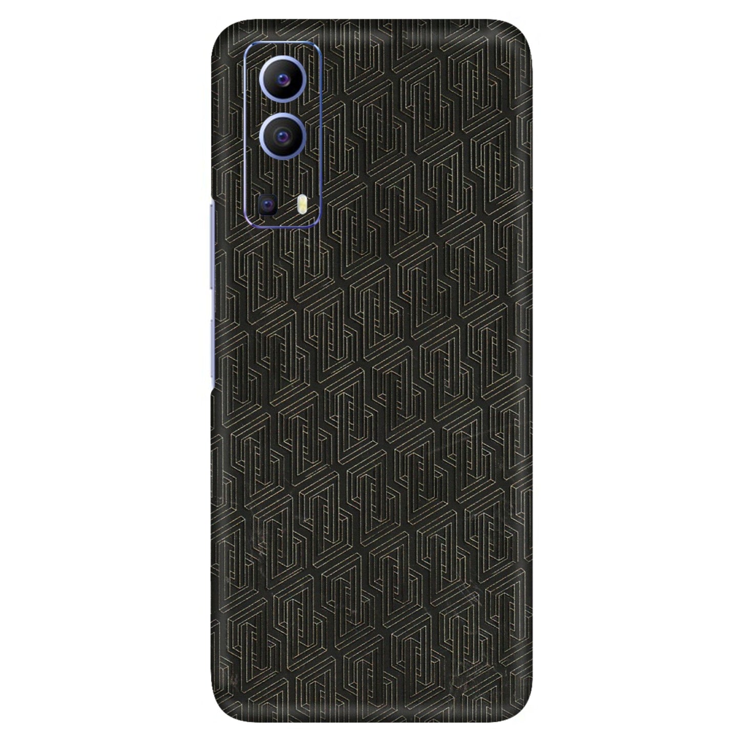 VIVO Z/V/X/T/U/S Series Phone Skins (All Models) - Black Abstract Pattern - 3D Embossed Finish (L-117) Vivo V21e (5G)
