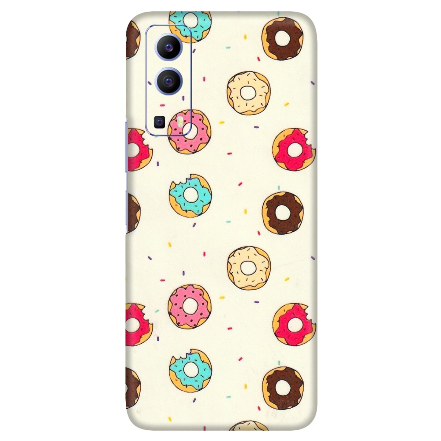 VIVO Z/V/X/T/U/S Series Phone Skins (All Models) - Mini Donuts Doodle Art - 3D Embossed Finish (L-122) Vivo V21e (5G)