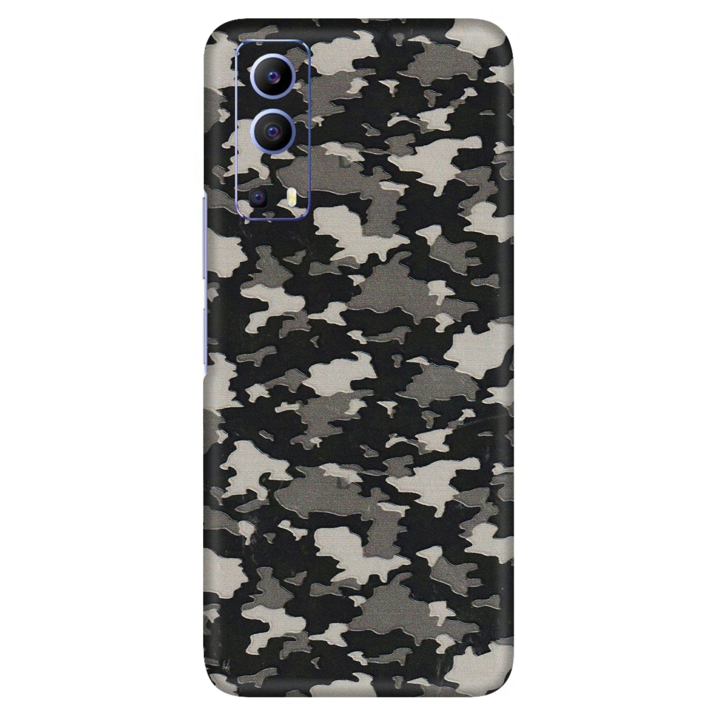 VIVO Z/V/X/T/U/S Series Phone Skins (All Models) - Black/Grey Camoflaunge - 3D Embossed Finish (L-142) Vivo V21e (5G)