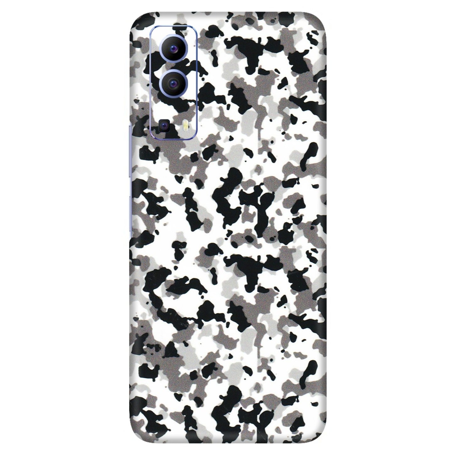 VIVO Z/V/X/T/U/S Series Phone Skins (All Models) - White Black Camouflage - 3D Embossed Finish (L-18) Vivo V21e (5G)