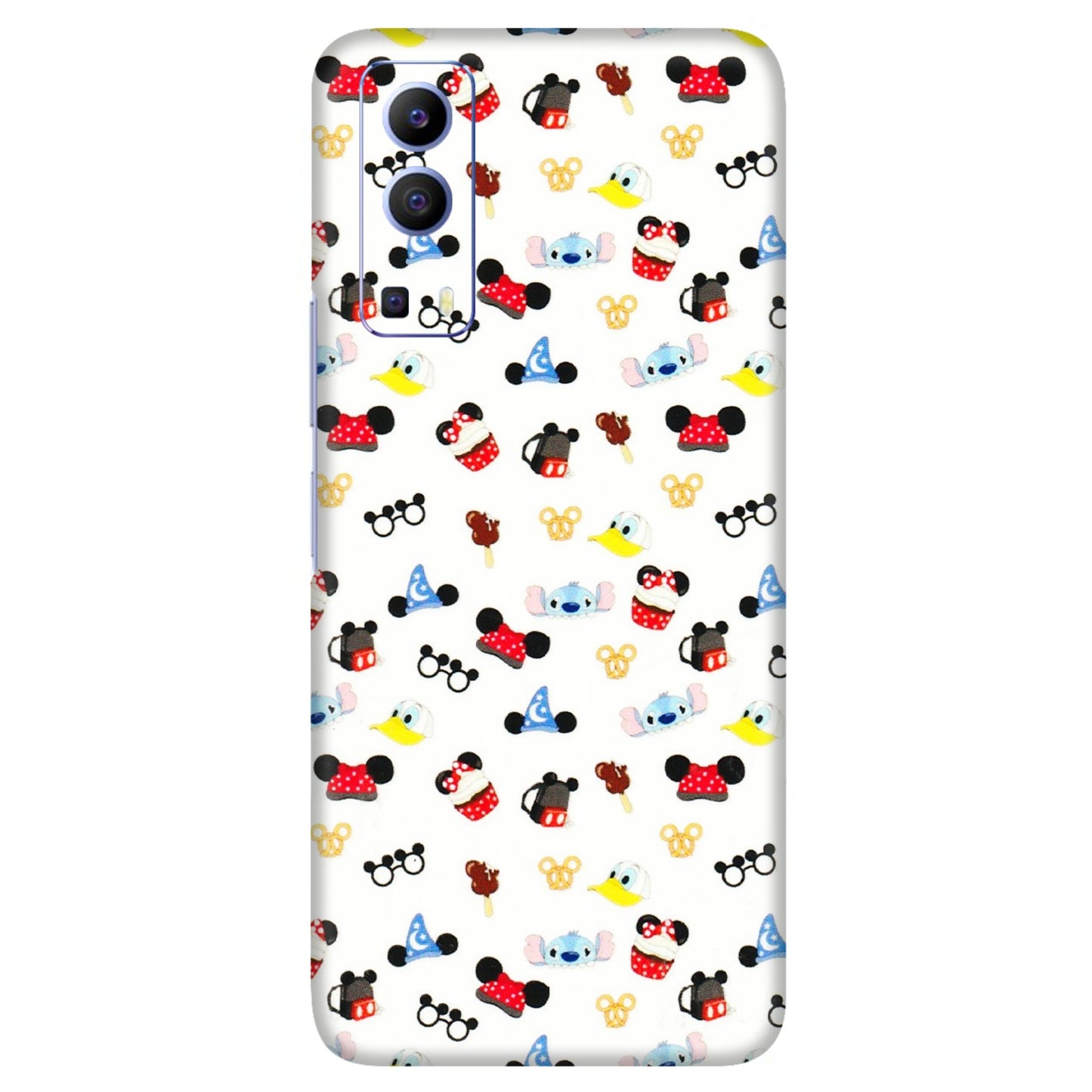VIVO Z/V/X/T/U/S Series Phone Skins (All Models) - Minnie Mouse & Donald Doodles s - 3D Embossed Finish (L-194) Vivo V21e (5G)