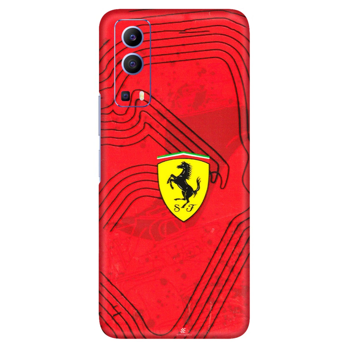 VIVO Z/V/X/T/U/S Series Phone Skins (All Models) - Red Ferrari Logo Stylish - 3D Embossed Finish (L-238) Vivo V21e (5G)