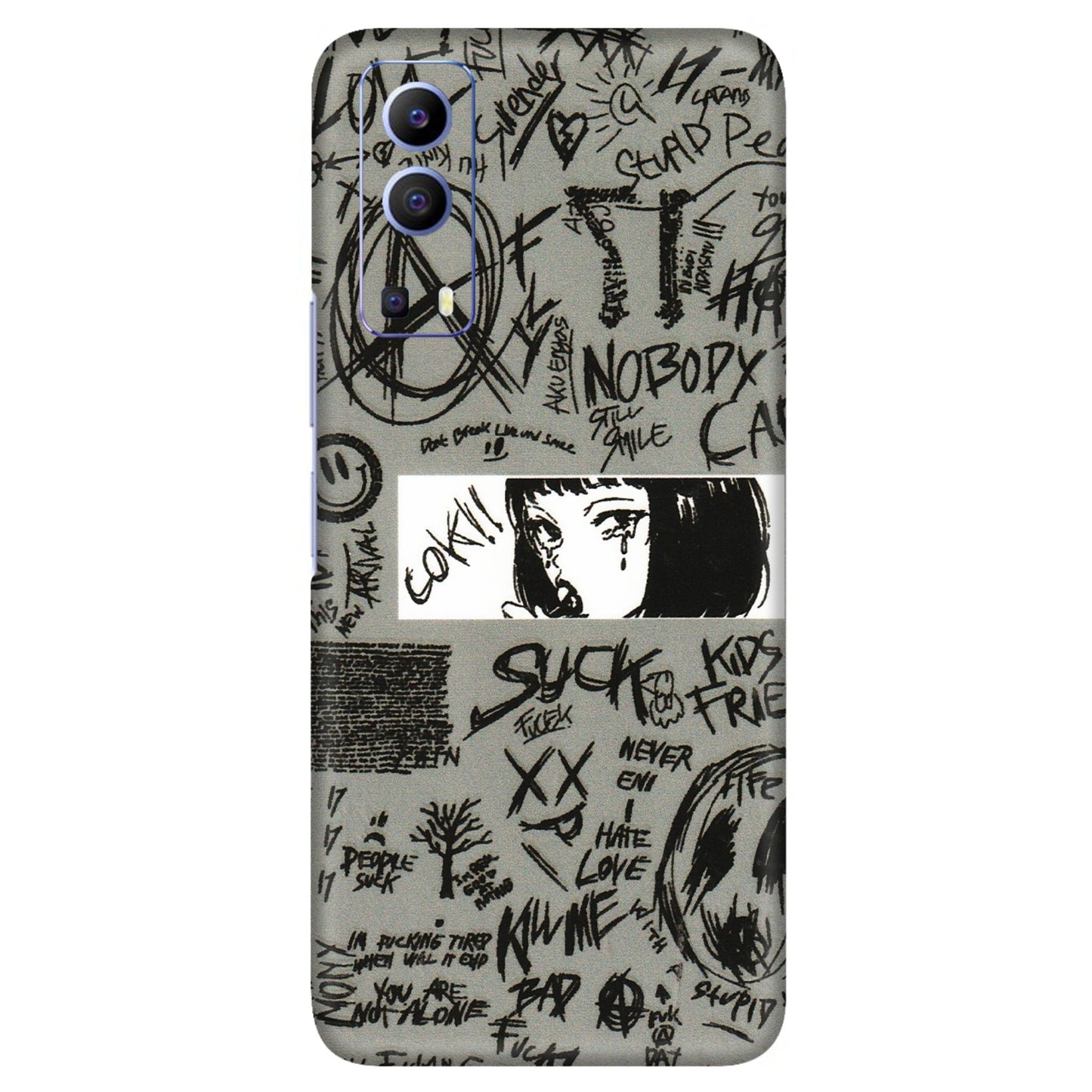 VIVO Z/V/X/T/U/S Series Phone Skins (All Models) - Never Have Love Anime - 3D Embossed Finish (L-260) Vivo V21e (5G)