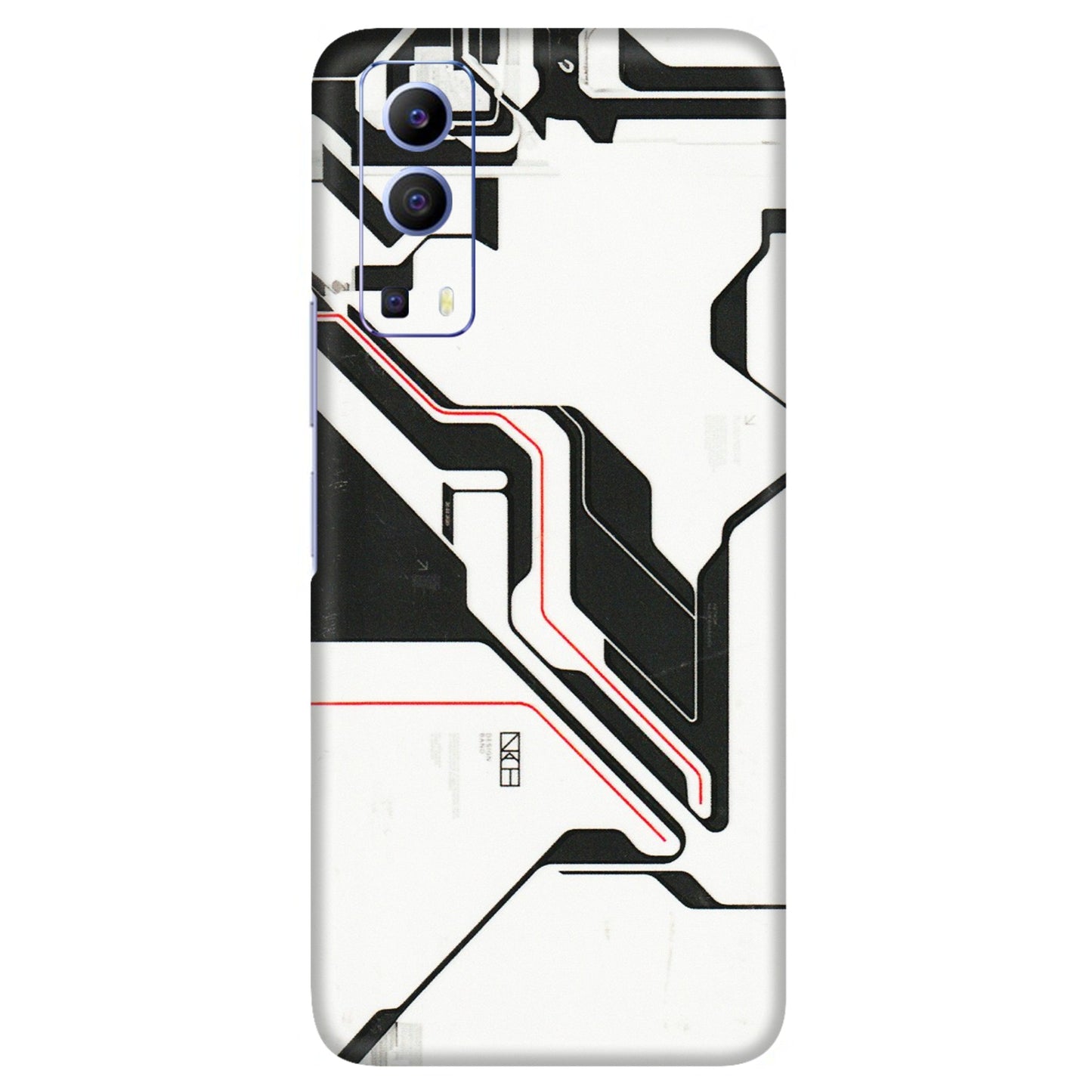 VIVO Z/V/X/T/U/S Series Phone Skins (All Models) - White Techy Logo - 3D Embossed Finish (L-312) Vivo V21e (5G)