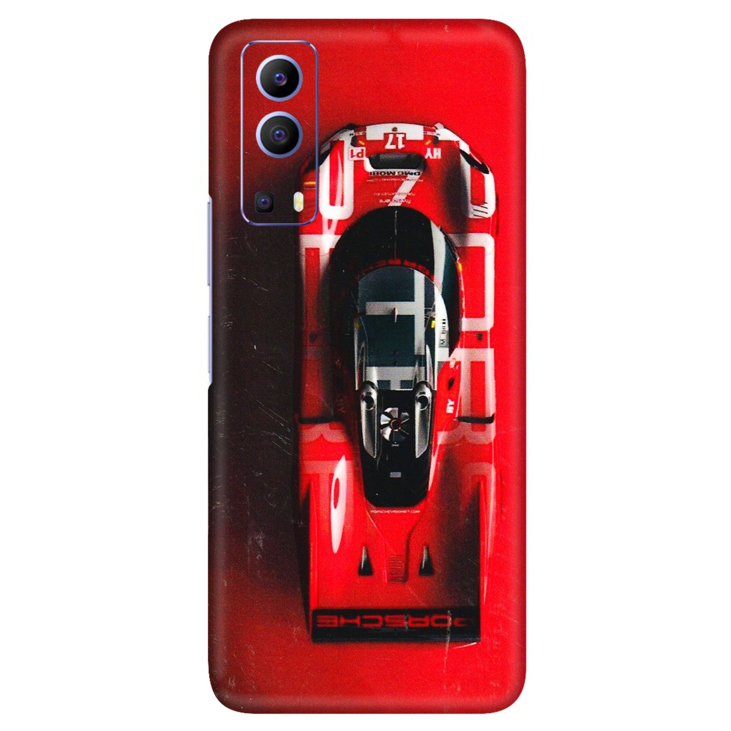 VIVO Z/V/X/T/U/S Series Phone Skins (All Models) - Red Porsche Car Logo - 3D Embossed Finish (L-315) Vivo V21e (5G)