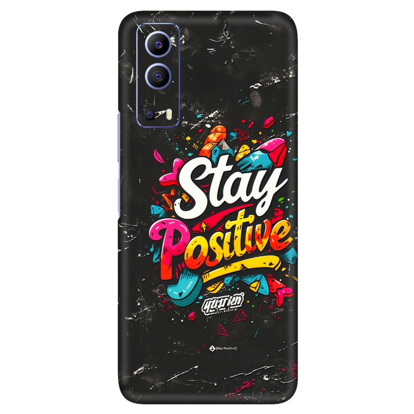 VIVO Z/V/X/T/U/S Series Phone Skins (All Models) - Stay Positive Black - 3D Embossed Finish (L-31) Vivo V21e (5G)