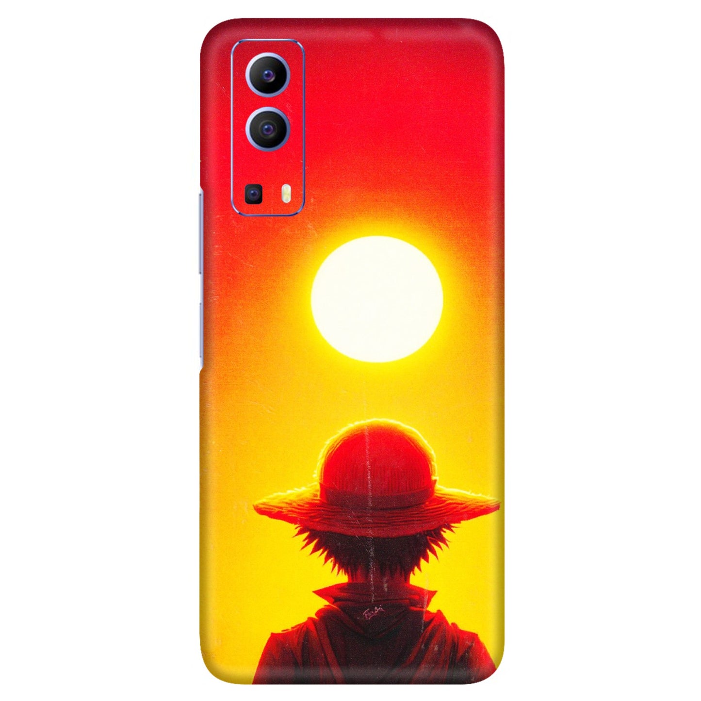 VIVO Z/V/X/T/U/S Series Phone Skins (All Models) - Cool Sunset With Monkey D.Luffy Anime - 3D Embossed Finish (L-329) Vivo V21e (5G)