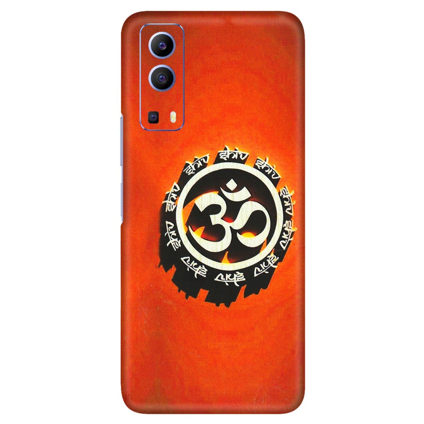VIVO Z/V/X/T/U/S Series Phone Skins (All Models) - Aum Shiv Orange - 3D Embossed Finish (L-32) Vivo V21e (5G)