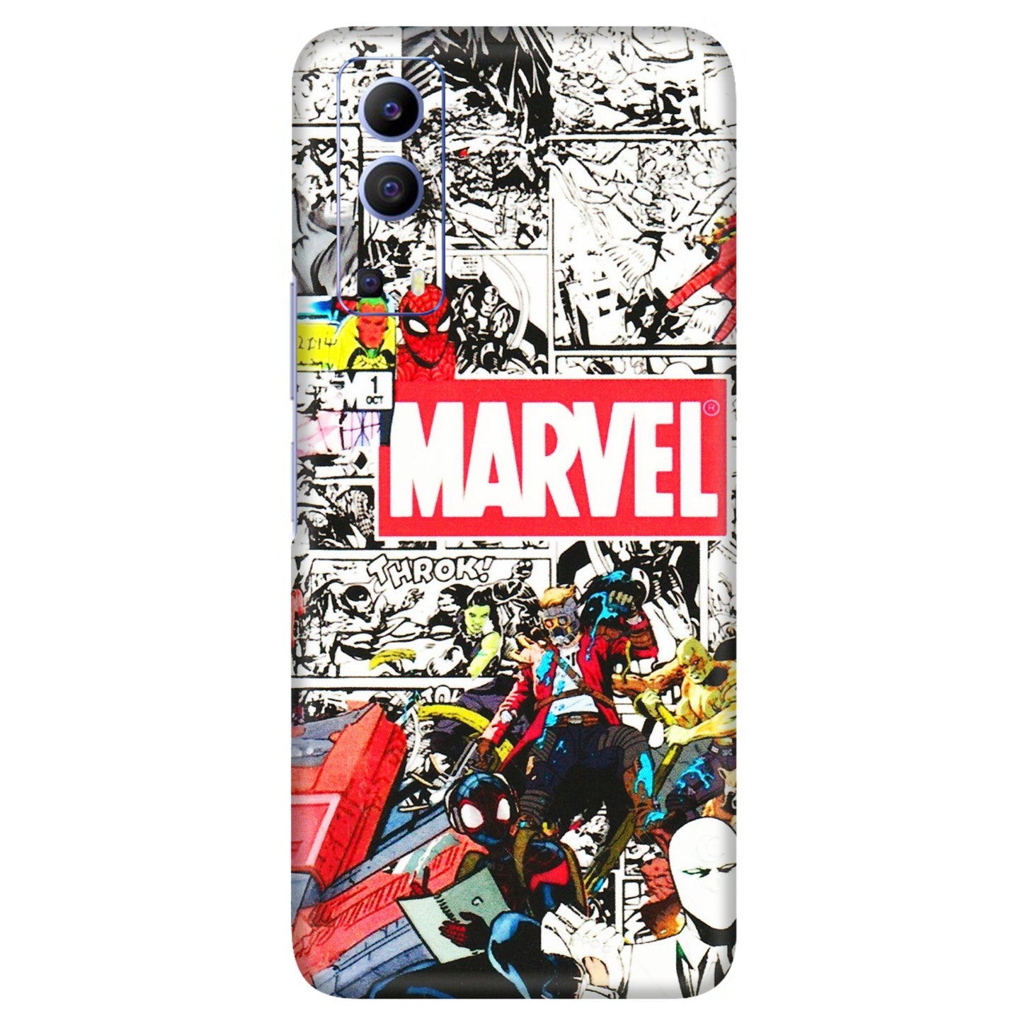 VIVO Z/V/X/T/U/S Series Phone Skins (All Models) - Marvel Colorful Comic - 3D Embossed Finish (L-64) Vivo V21e (5G)