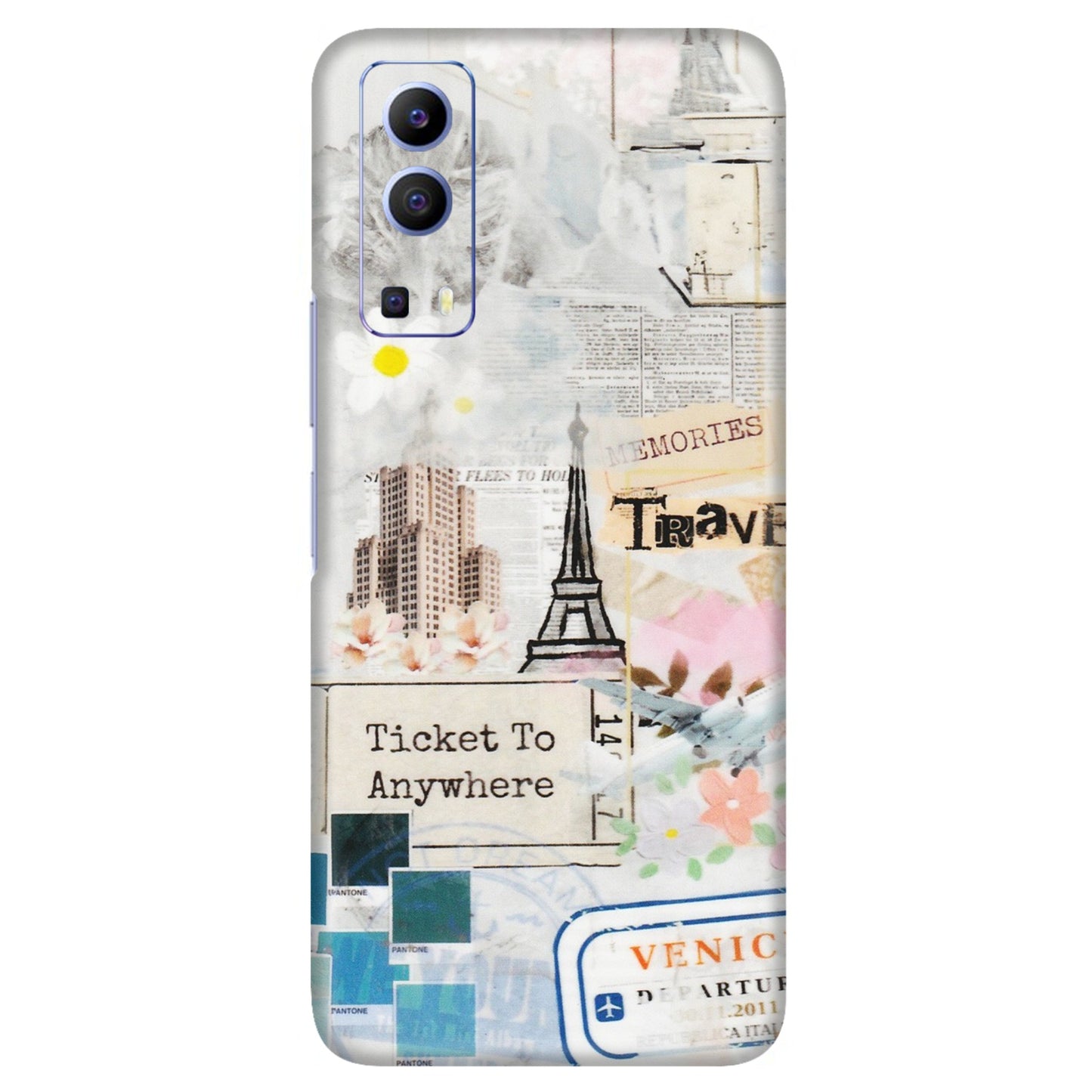 VIVO Z/V/X/T/U/S Series Phone Skins (All Models) - Travel Memories - Transparent Finish (T-09) Vivo V21e (5G)