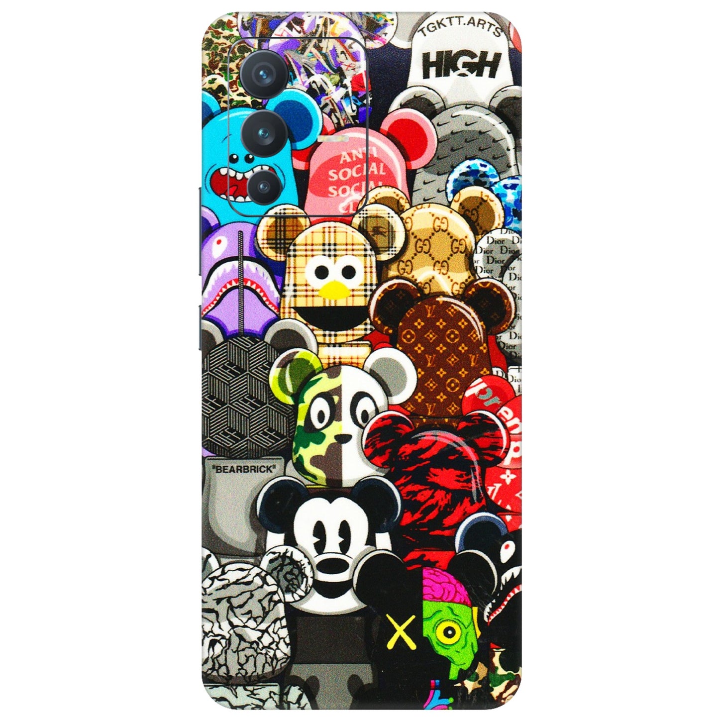 VIVO Z/V/X/T/U/S Series Phone Skins (All Models) - More Mickey Mouses - 3D Embossed Finish (L-118) Vivo V23 (5G)