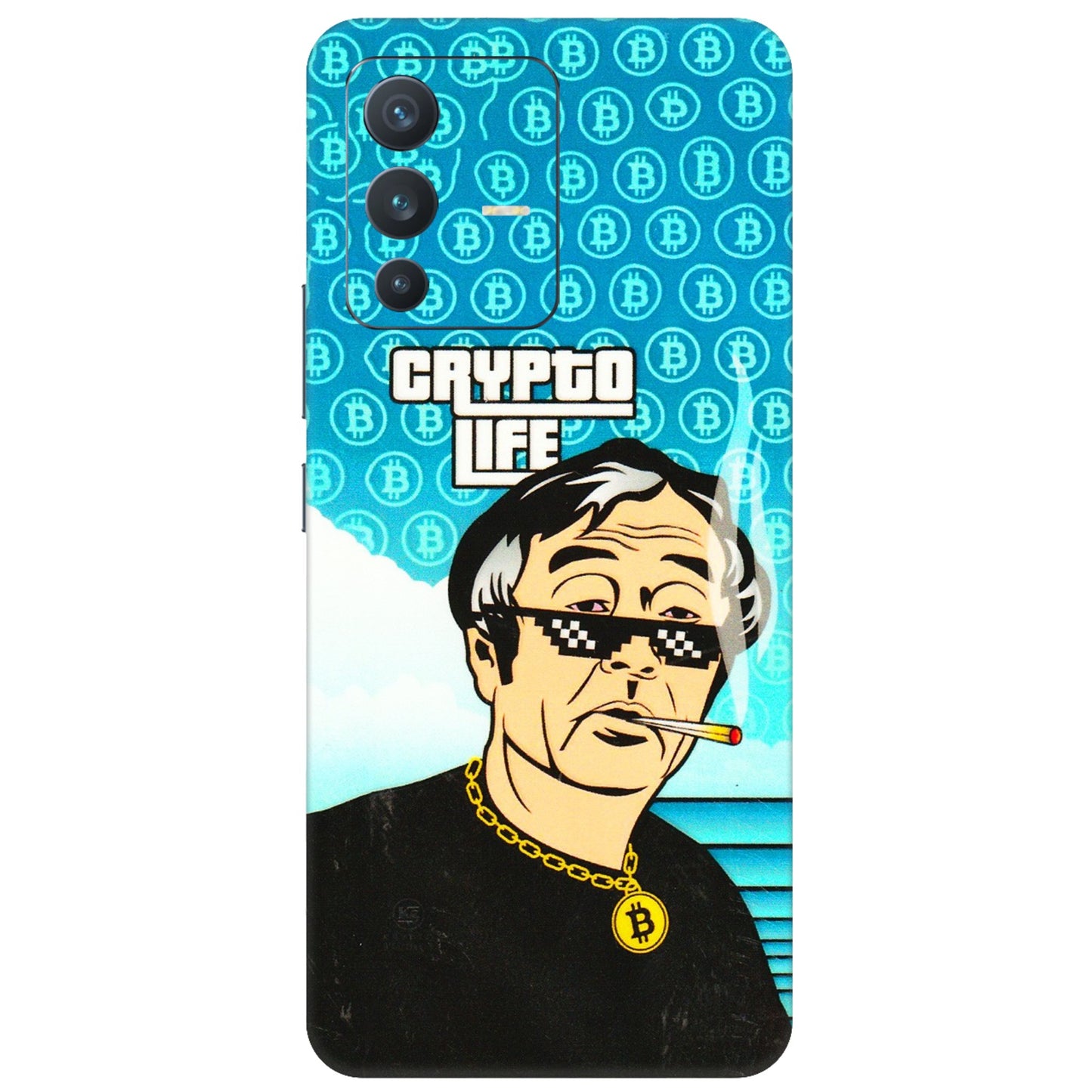 VIVO Z/V/X/T/U/S Series Phone Skins (All Models) - Crypto Thug Life - 3D Embossed Finish (L-179) Vivo V23 (5G)