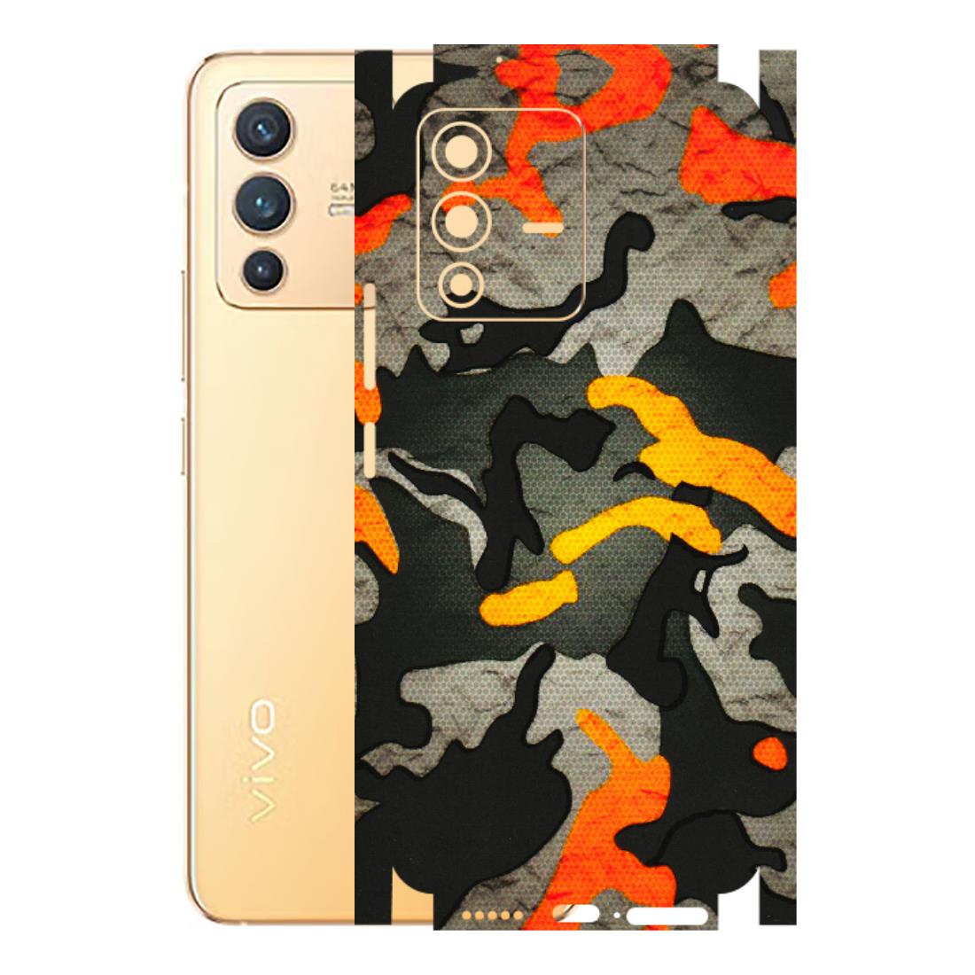 VIVO Z/V/X/T/U/S Series Phone Skins (All Models) - Orange Camouflage - 3D Embossed Finish (L-204) Vivo V23 (5G)