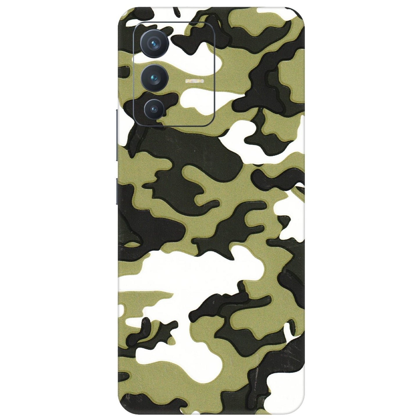 VIVO Z/V/X/T/U/S Series Phone Skins (All Models) - Camouflages White And Green - 3D Embossed Finish (L-243) Vivo V23 (5G)
