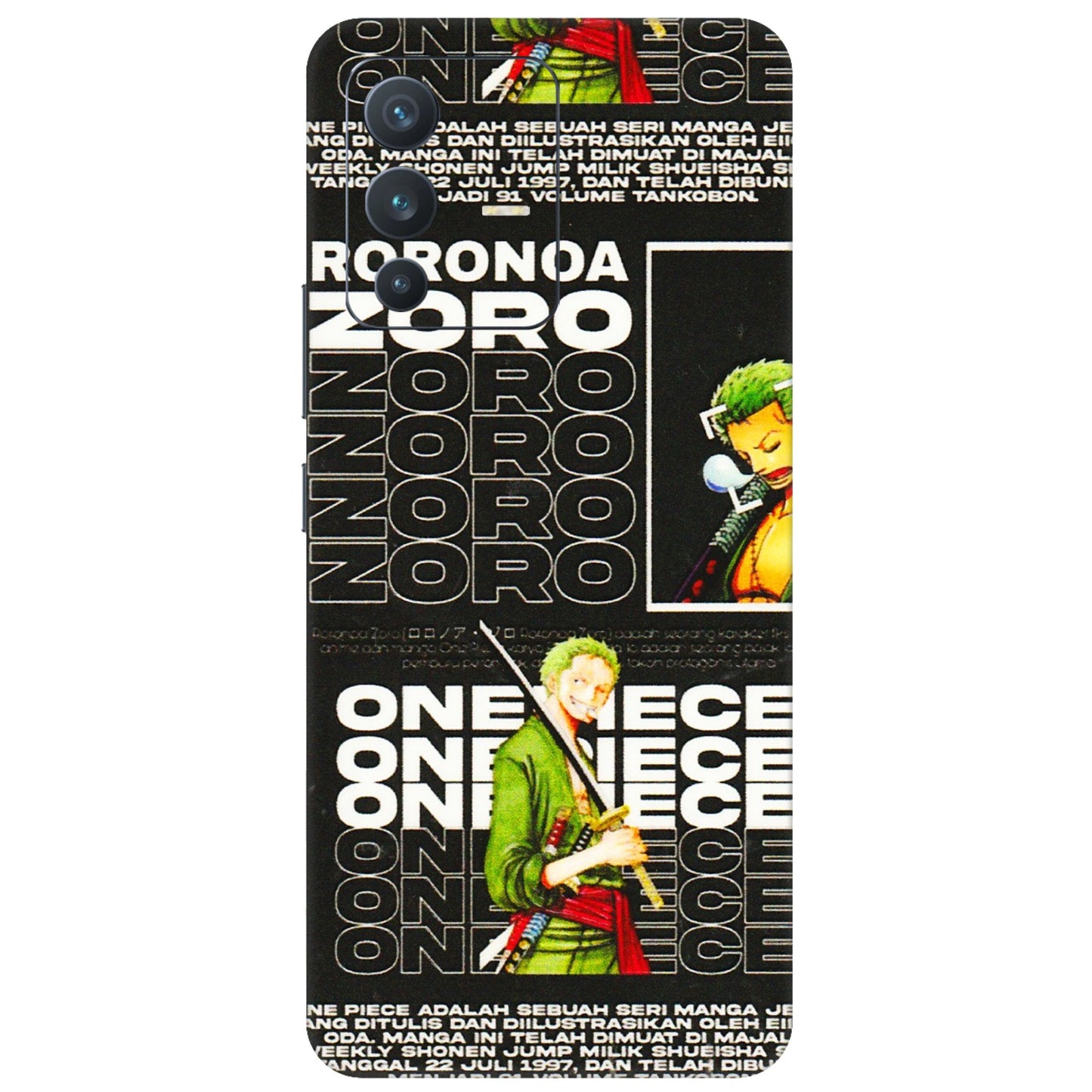 VIVO Z/V/X/T/U/S Series Phone Skins (All Models) - One Piece Zoro - 3D Embossed Finish (L-250) Vivo V23 (5G)