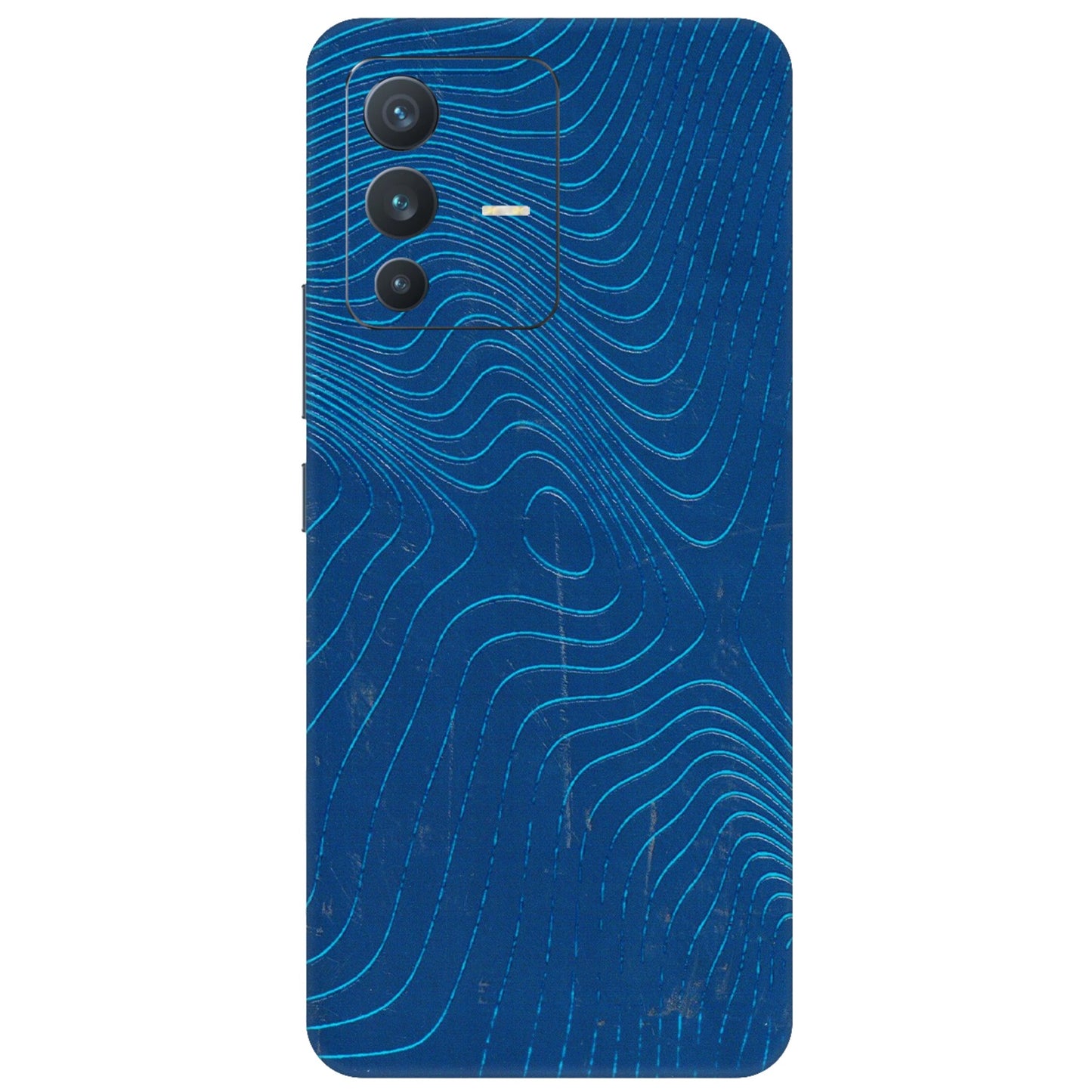 VIVO Z/V/X/T/U/S Series Phone Skins (All Models) - Abstract Blue Line Map - 3D Embossed Finish (L-272) Vivo V23 (5G)
