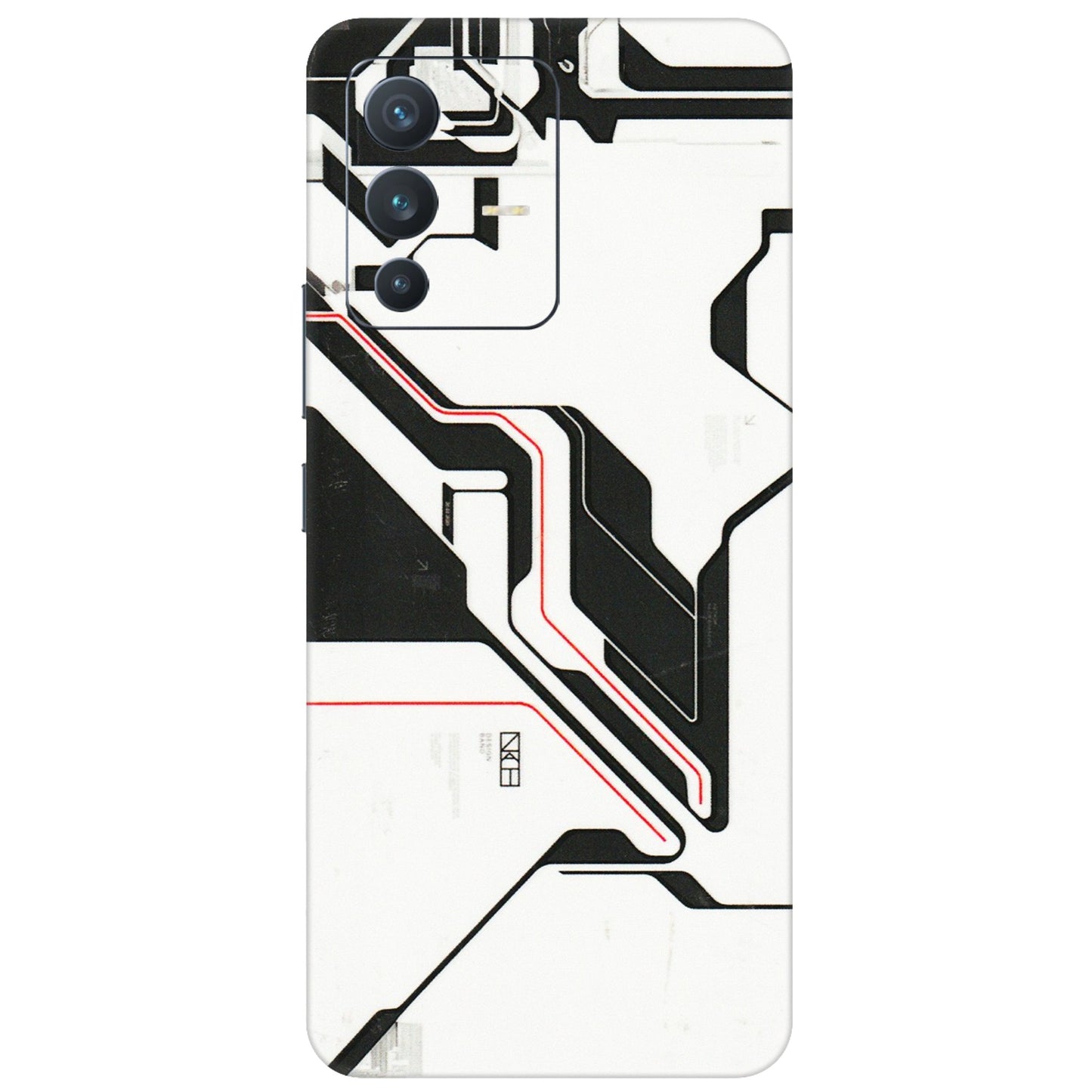 VIVO Z/V/X/T/U/S Series Phone Skins (All Models) - White Techy Logo - 3D Embossed Finish (L-312) Vivo V23 (5G)