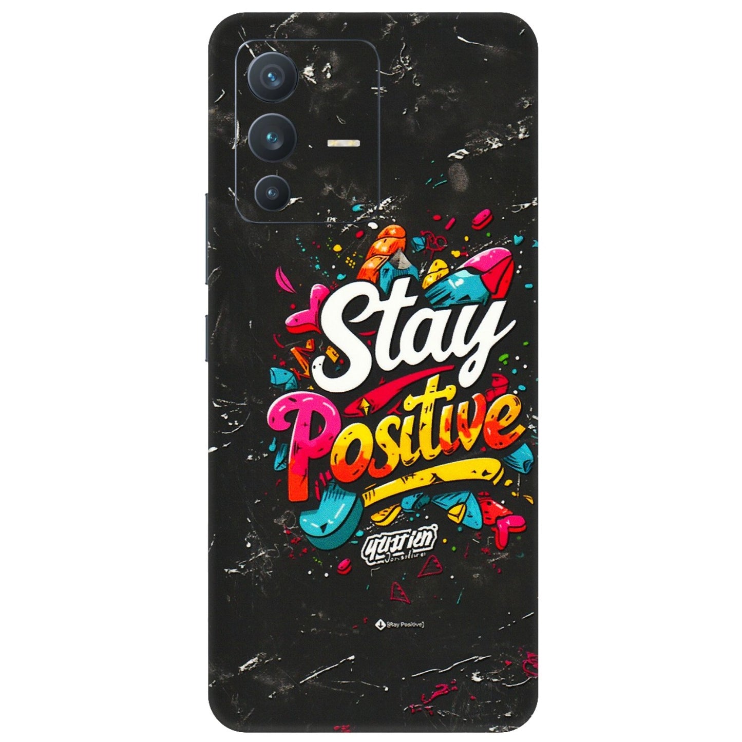 VIVO Z/V/X/T/U/S Series Phone Skins (All Models) - Stay Positive Black - 3D Embossed Finish (L-31) Vivo V23 (5G)